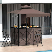 3-Piece Patio Bar Set with Canopy & Grill Gazebo