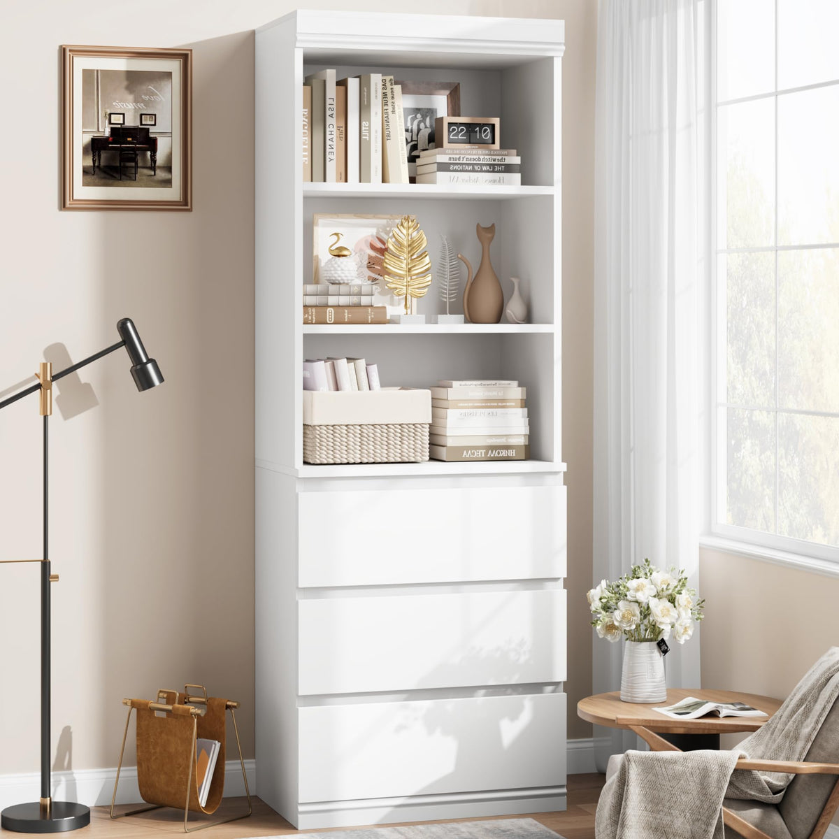 Bookshelf with 3 Drawers
