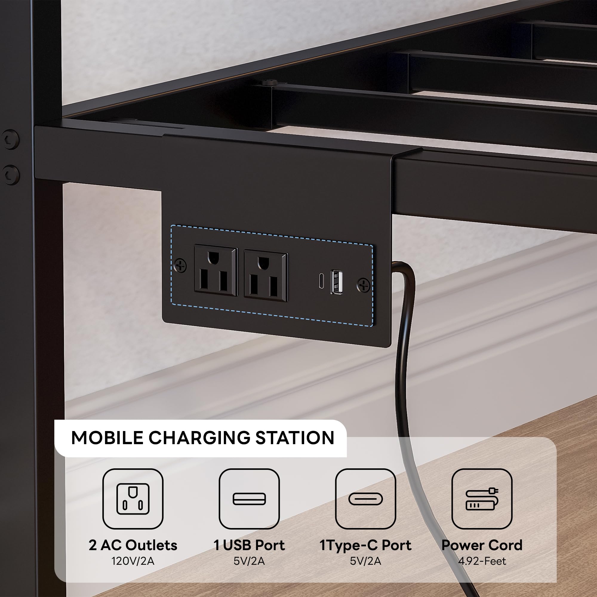 Twin Daybed with Storage & Charging Station