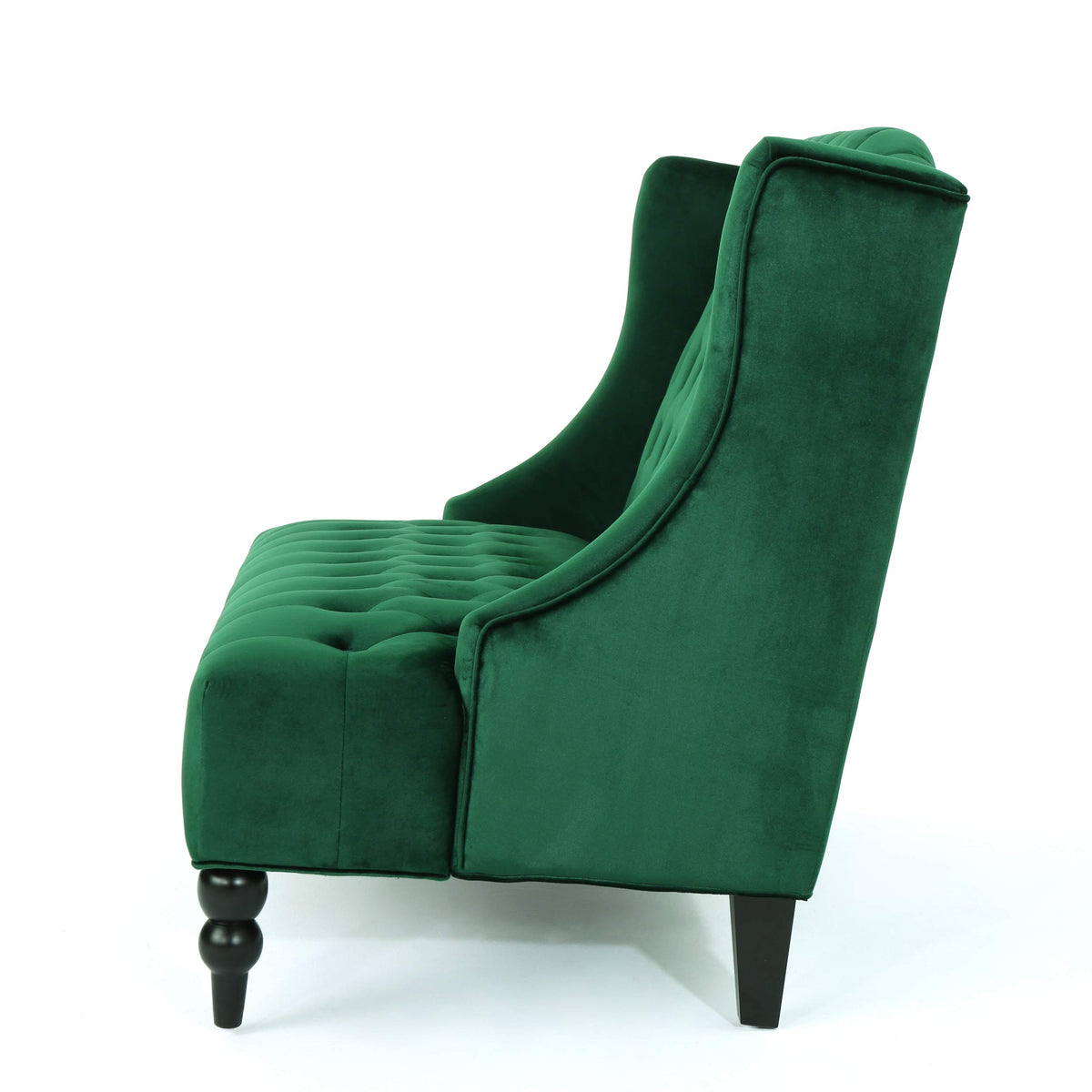 Emerald Velvet Tufted Loveseat