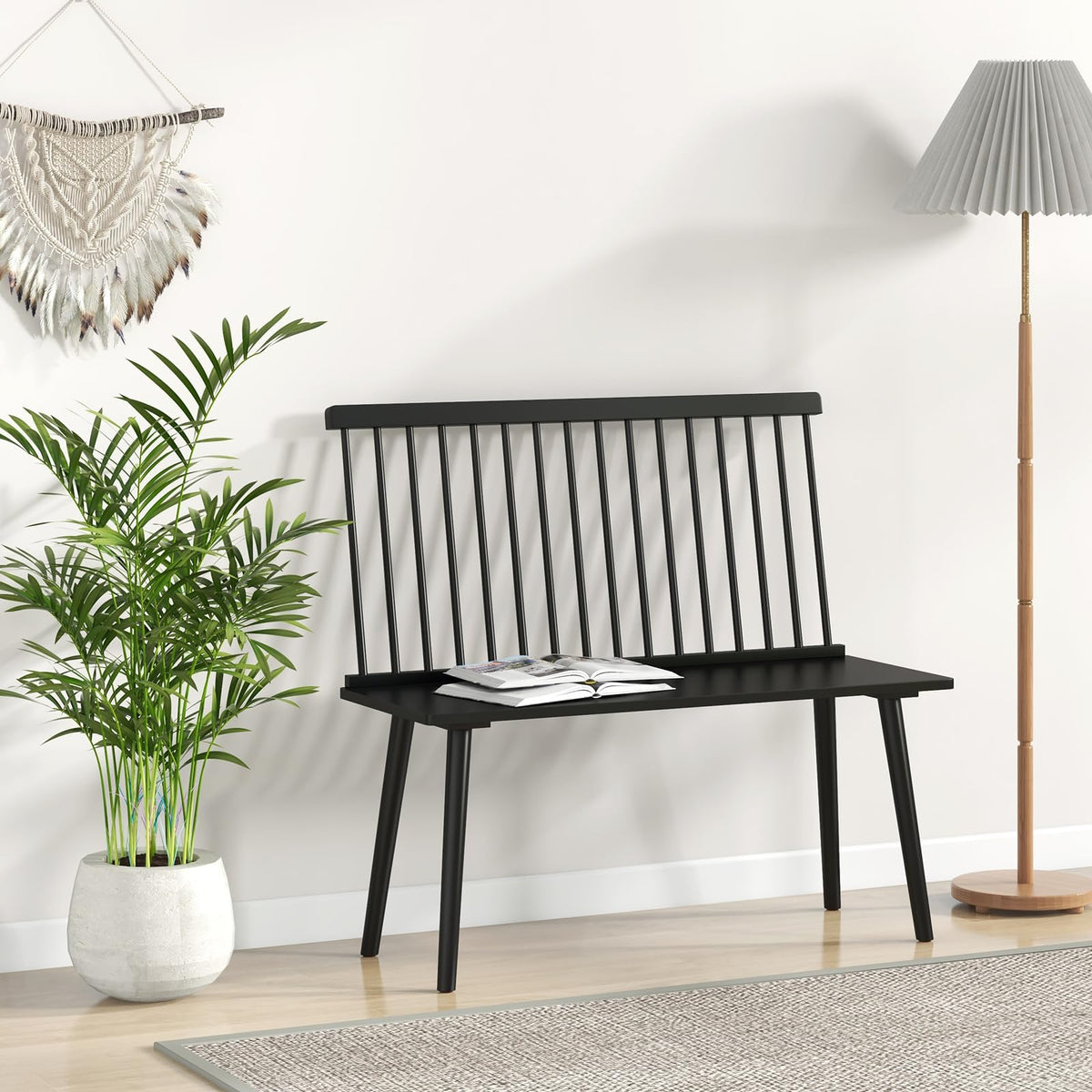 Black Windsor Dining Bench