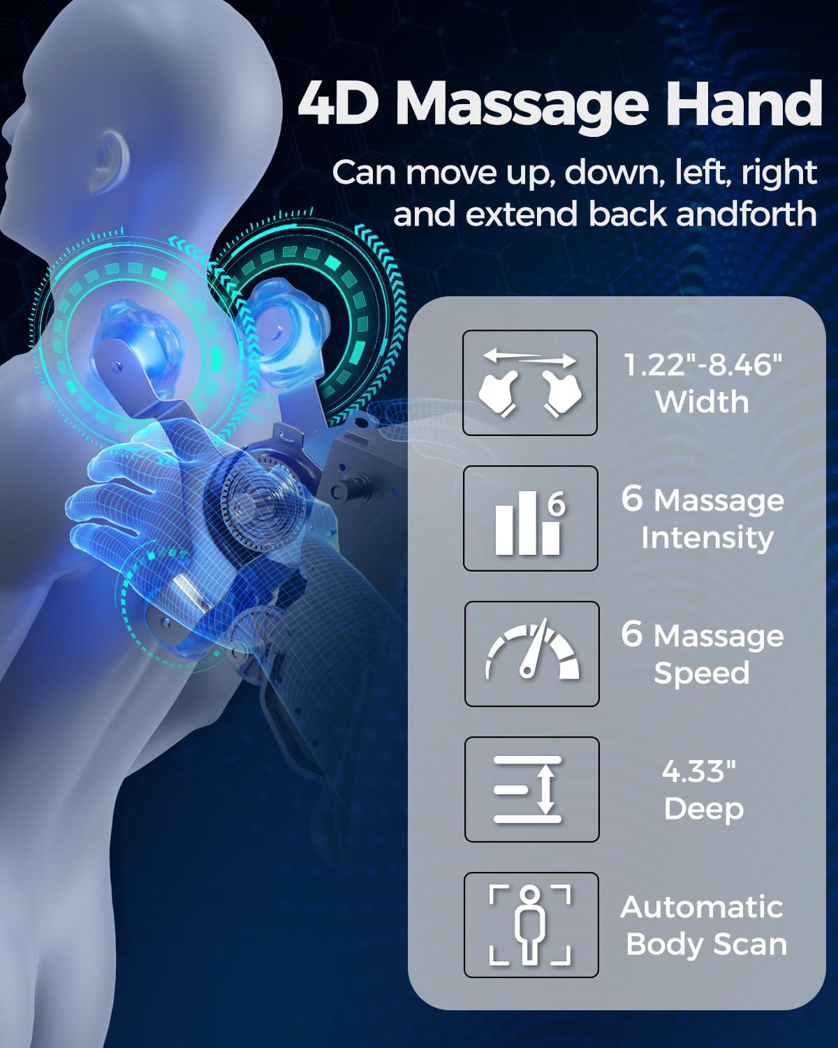 BOSSCARE 4D Massage Chair Full Body Zero Gravity Shiatsu Messager Chair-SL Track AI APP Body Scanning Heating Back Foot Recliner-Massaging Chairs for Office Home