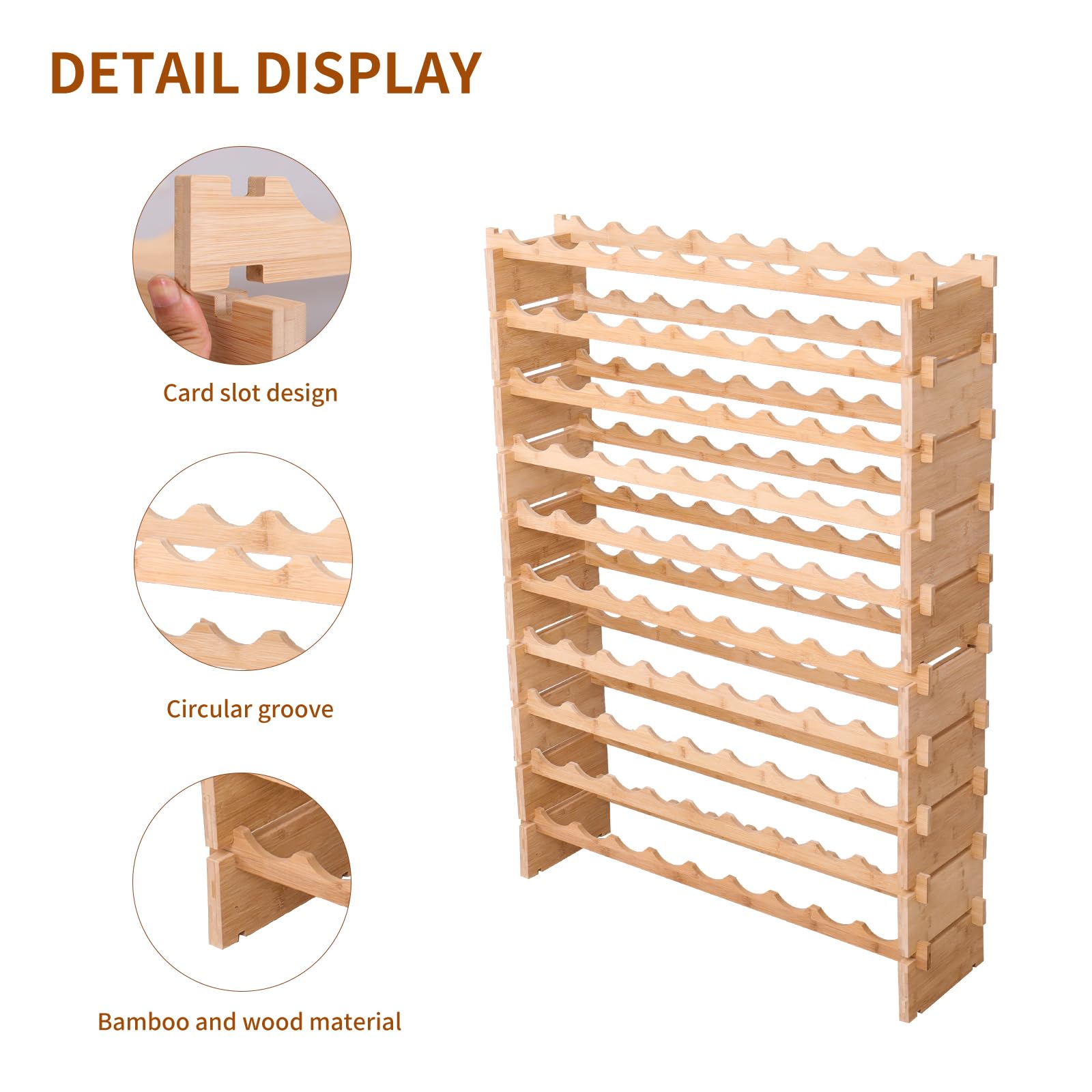 Bamboo Wine Rack – 72 & 90 Bottle