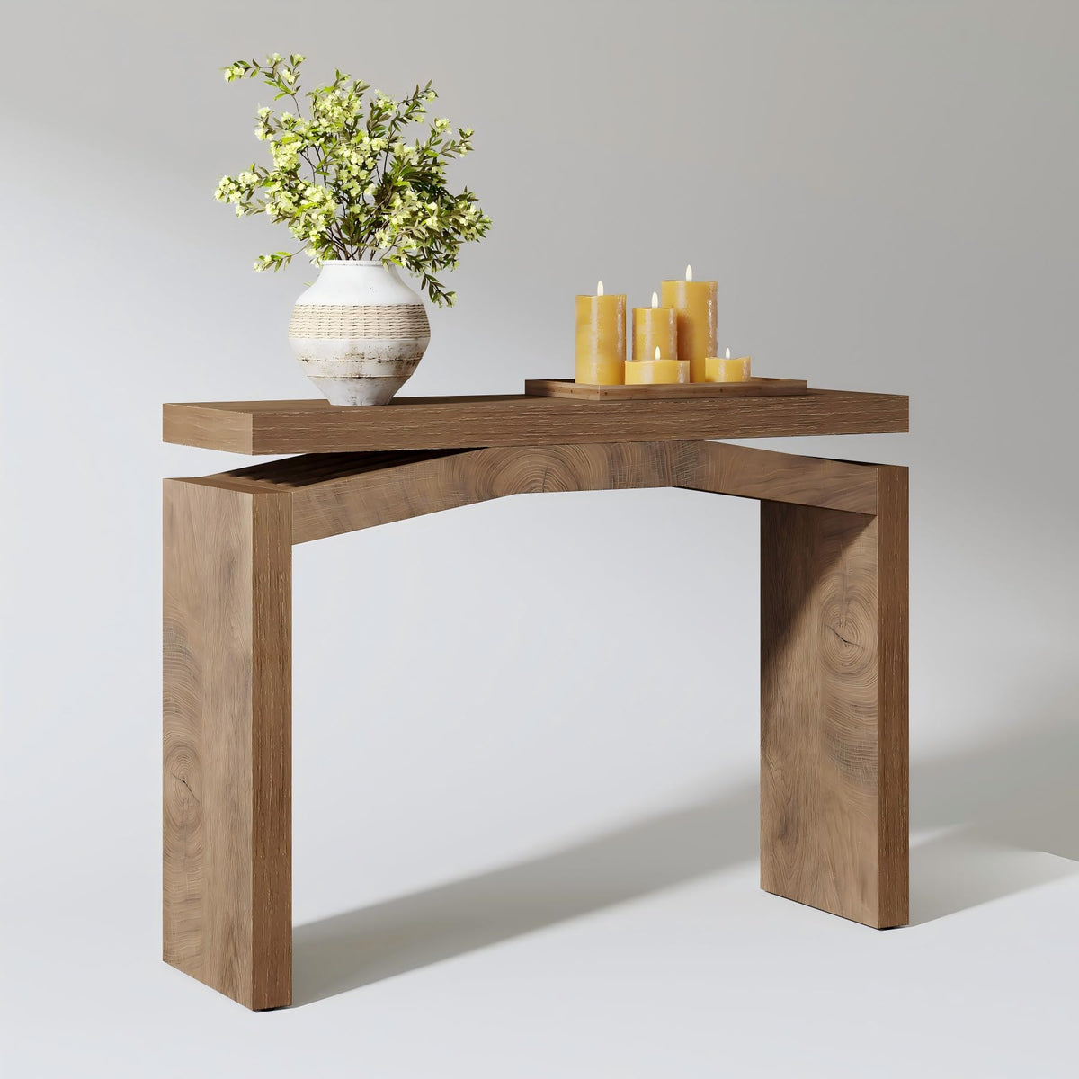 Tribesigns 40-Inch Console Table for Entryway, Farmhouse Sofa Table, Brown