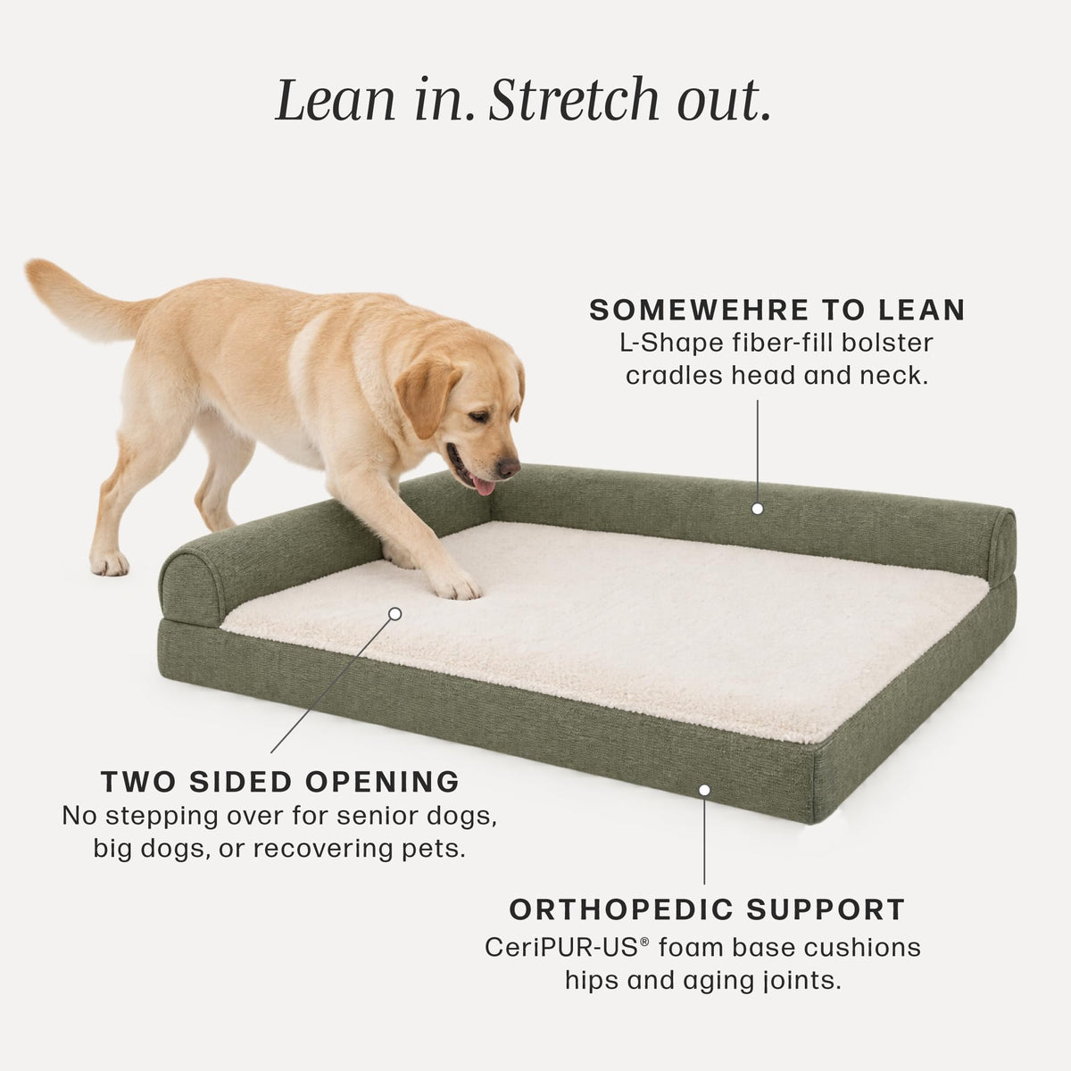 Orthopedic Chaise Dog Bed