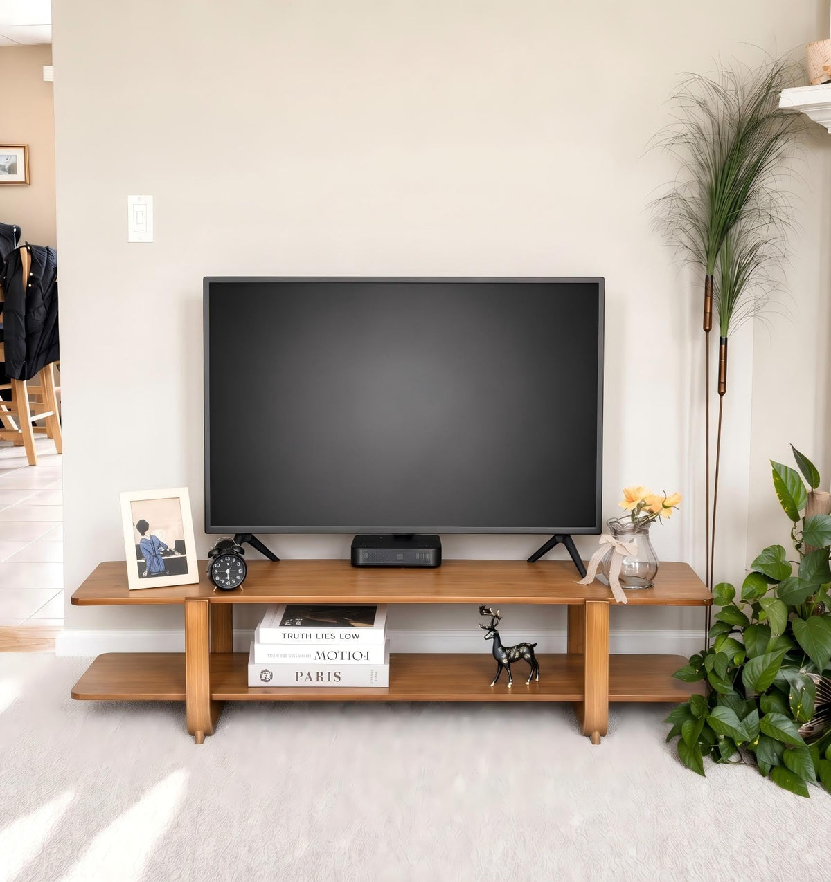 Bamboo TV Stand with Open Storage