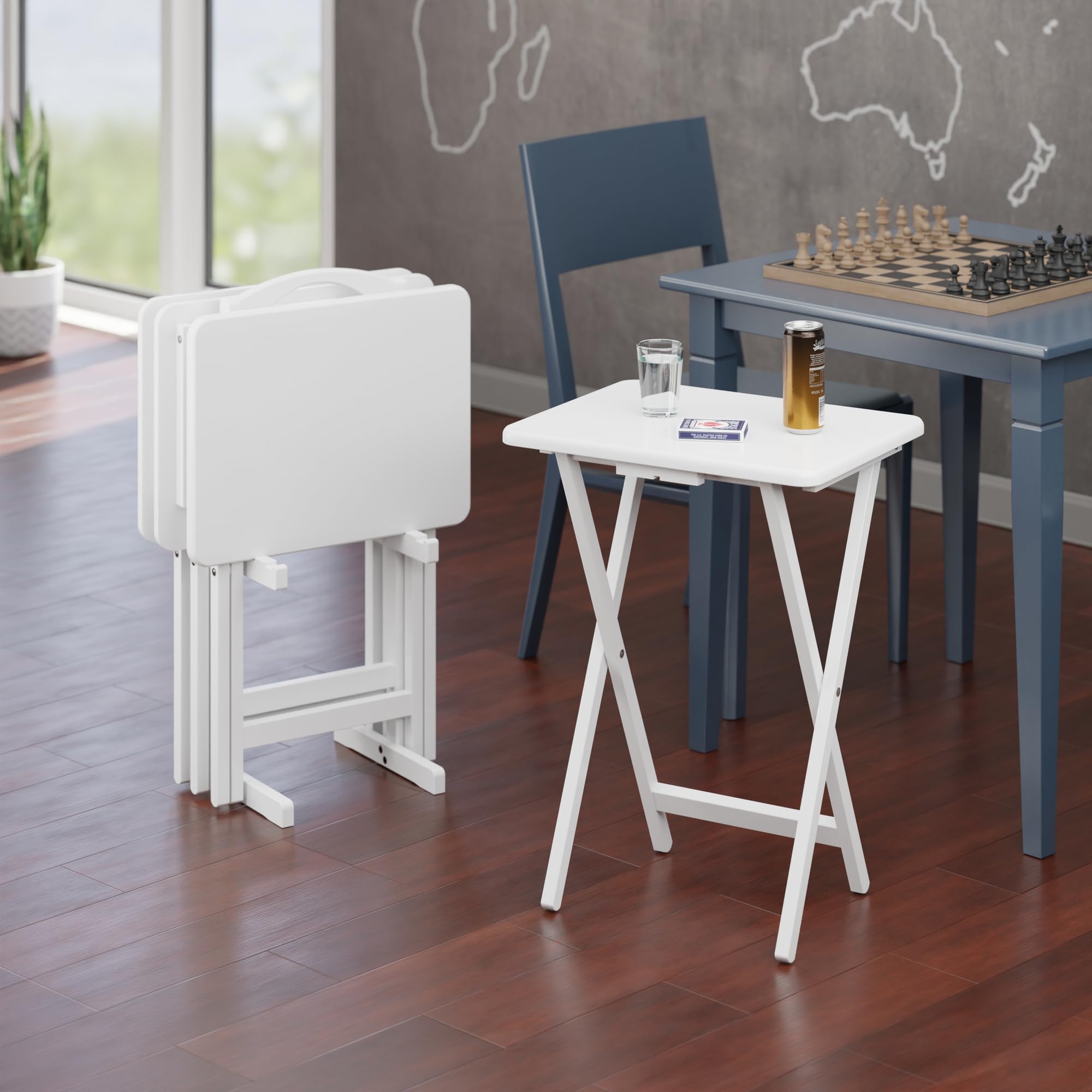 Foldable TV Tray Table – Height & Tilt Adjustable
