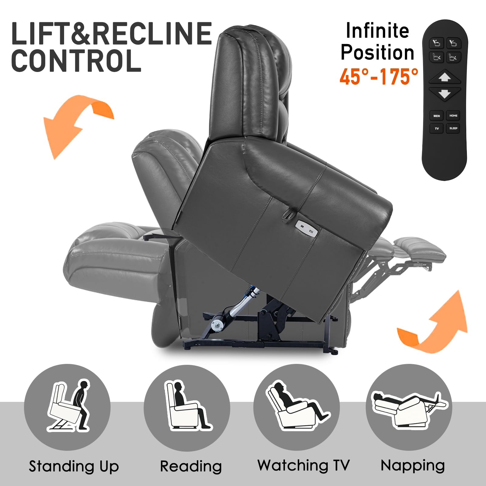 Power Lift Recliner Chair with Heat & Massage