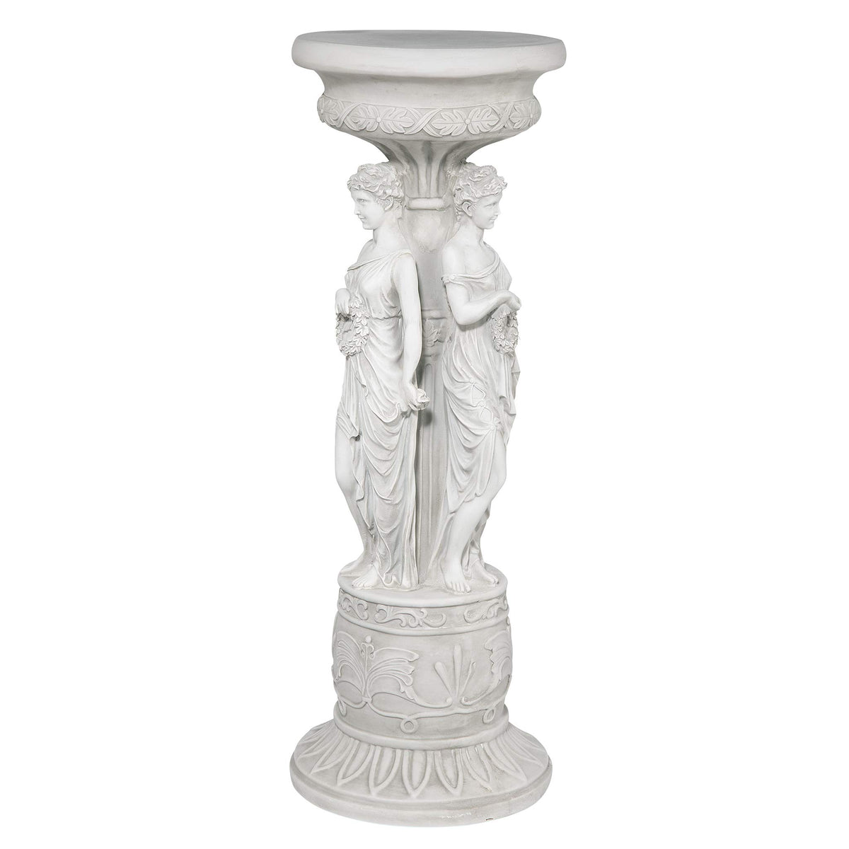 Design Toscano KY992 Chatsworth Manor Neoclassical Pedestal Column Plant Stand, Antique Stone