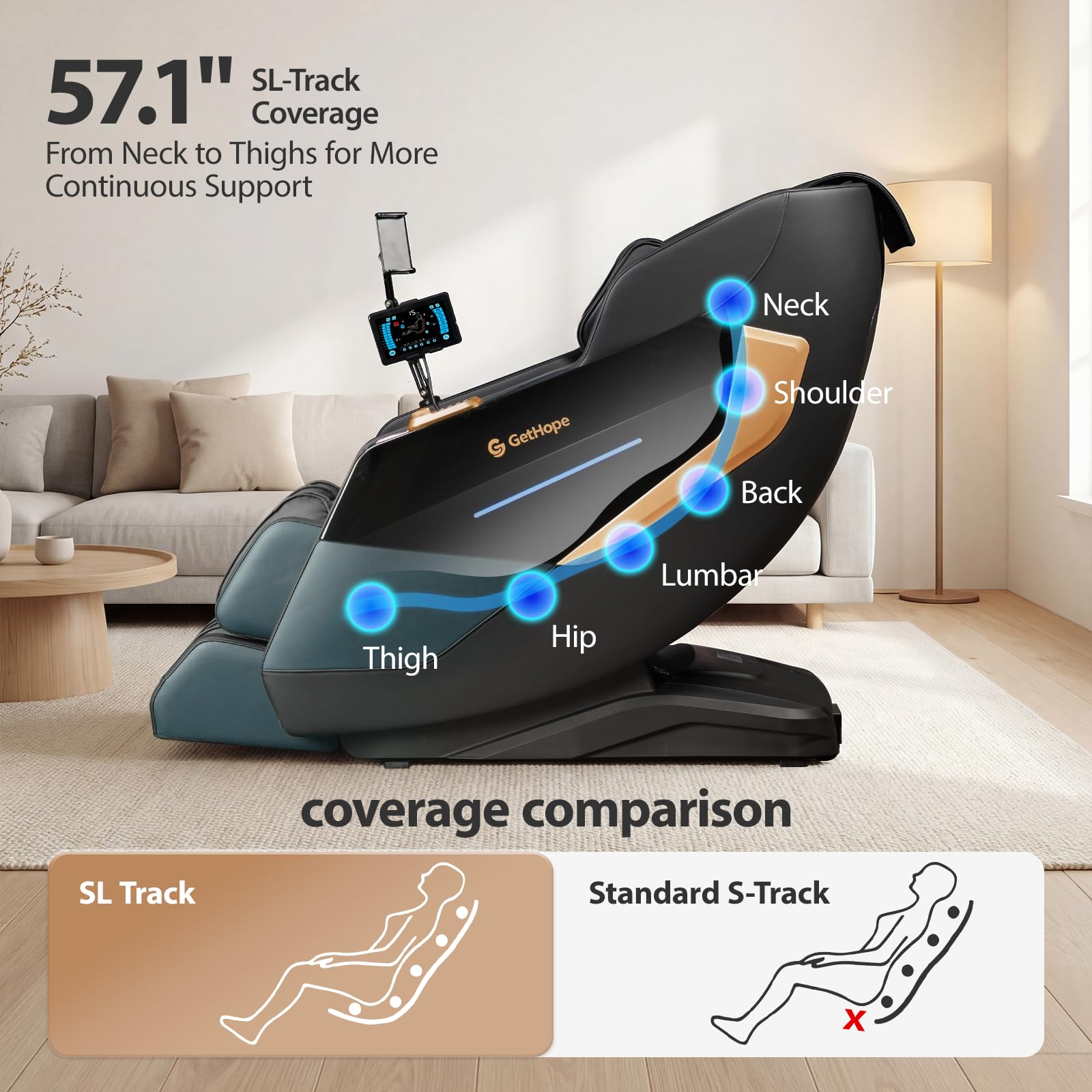 4D Zero Gravity Massage Chair with SL-Track, Shiatsu & Lumbar Heat