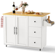 Kitchen Island Cart with Drop Leaf & Storage