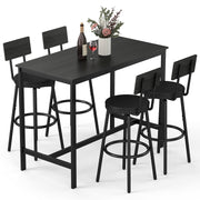 5-Piece Counter Height Bar Table Set for 4