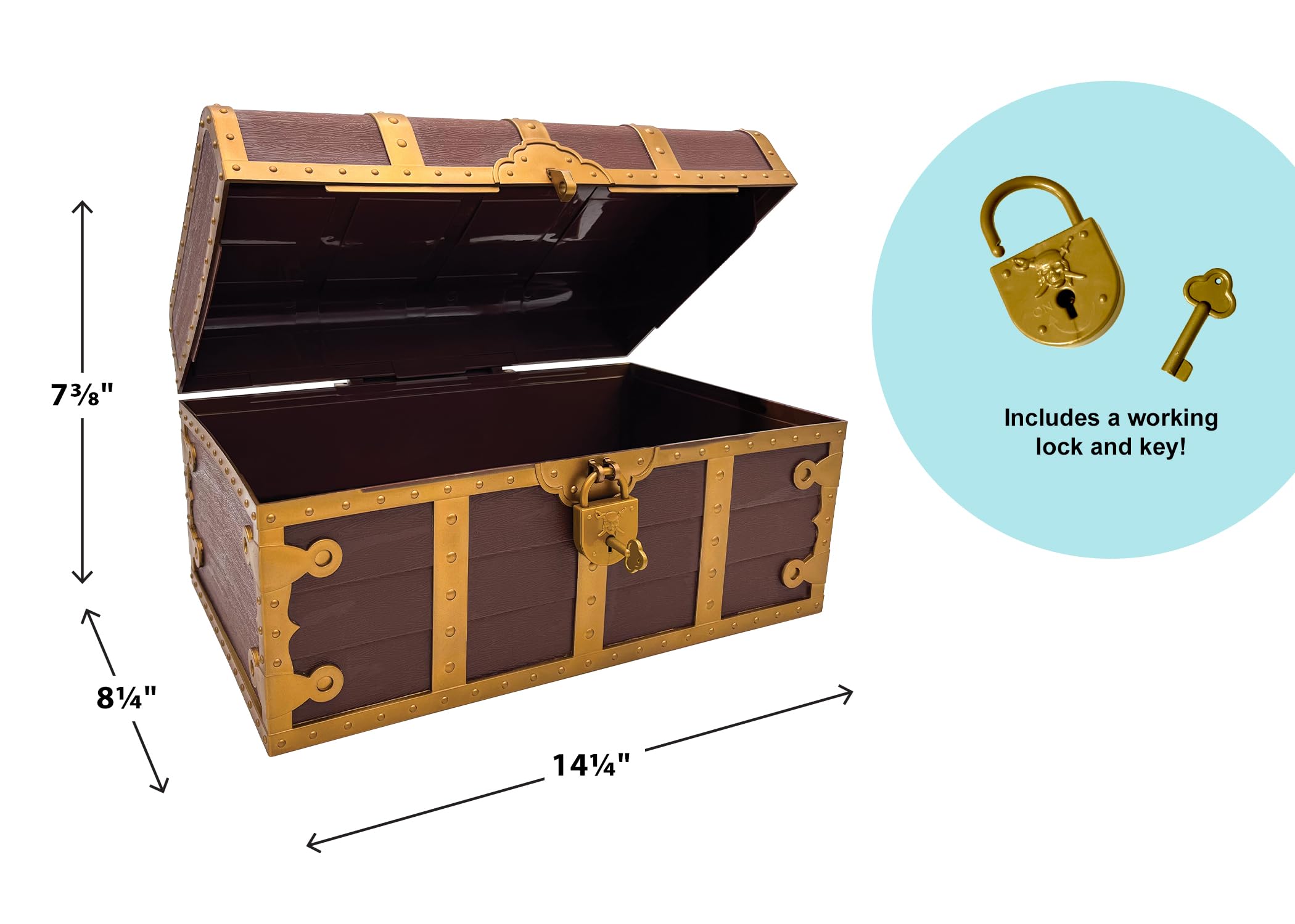 Plastic Treasure Chest with Lock and Key