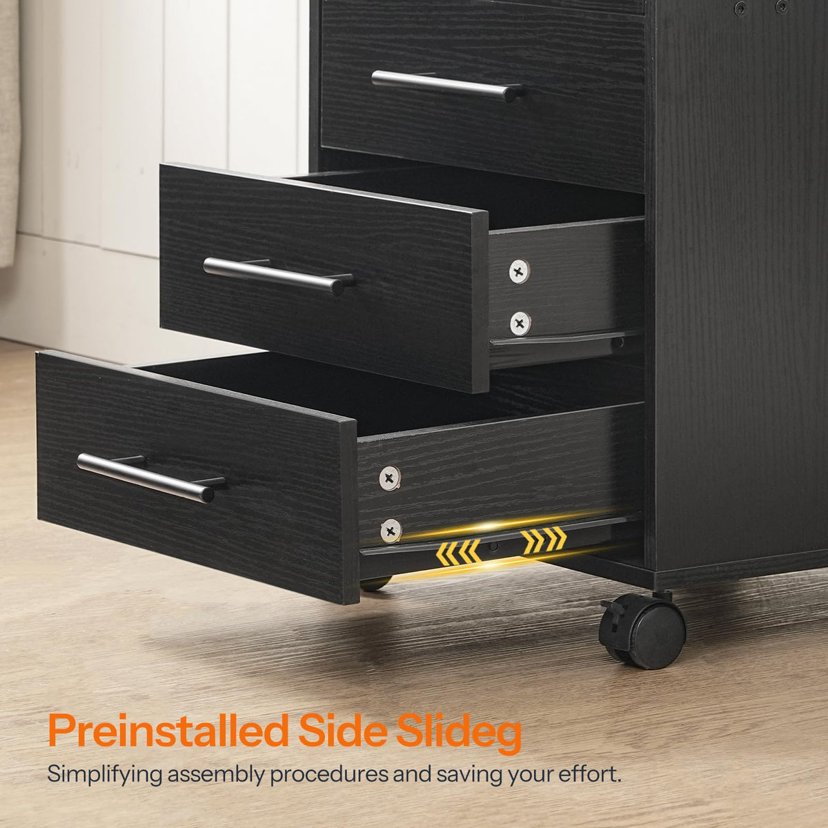5-Drawer Rolling File Cabinet