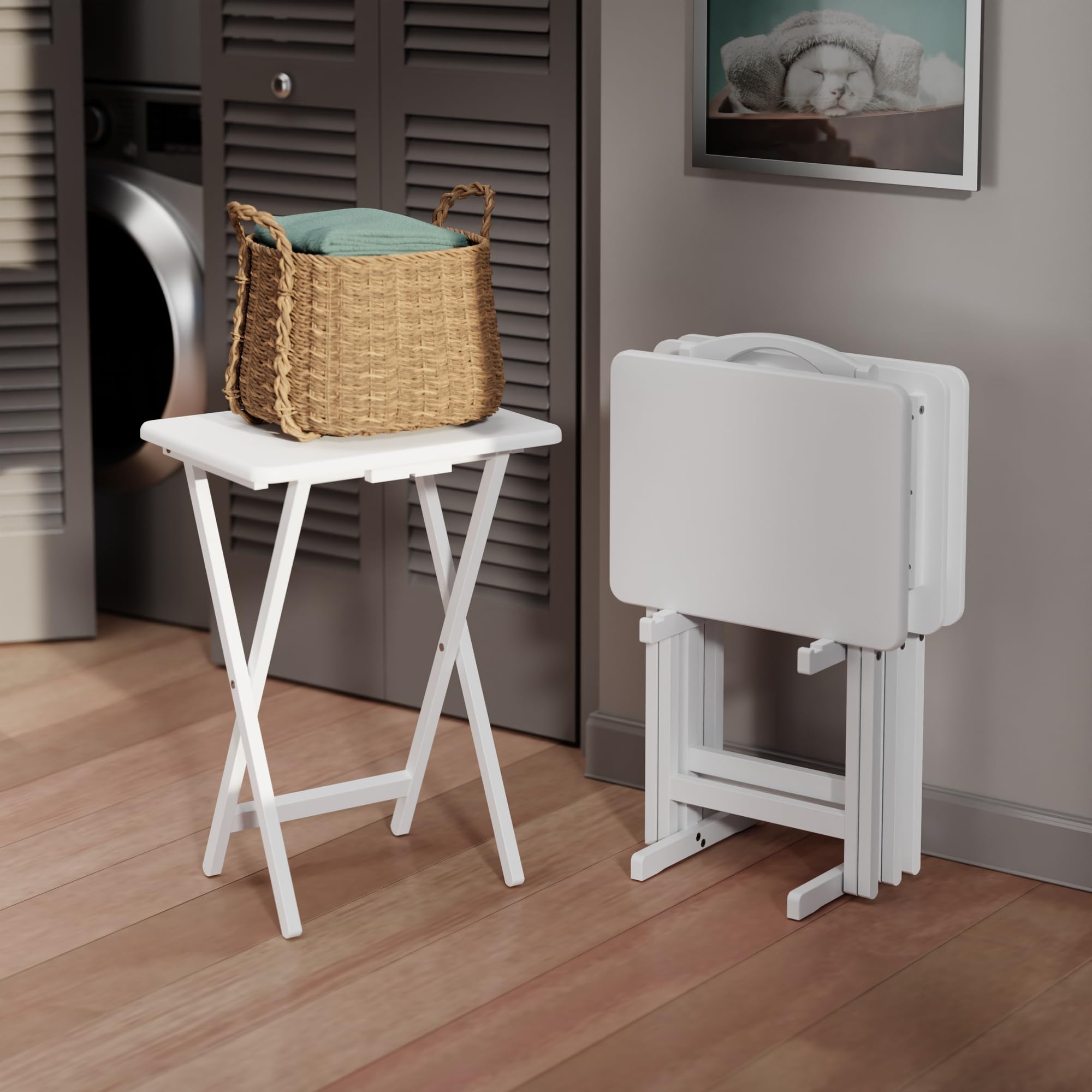 Foldable TV Tray Table – Height & Tilt Adjustable