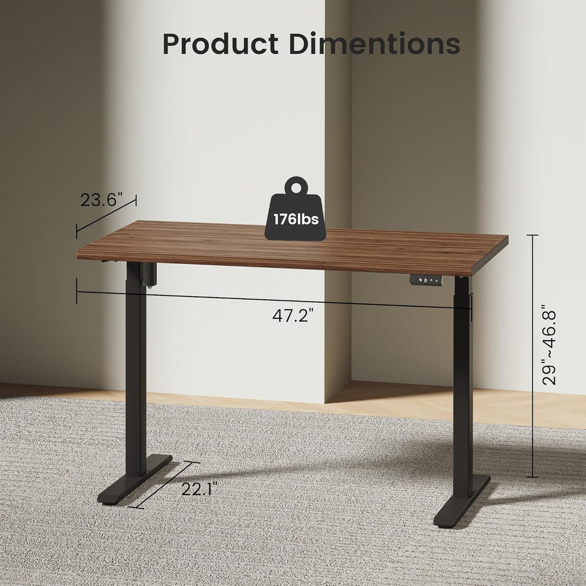ModernMate Desk with Hutch and Drawers, Built in Charging Station