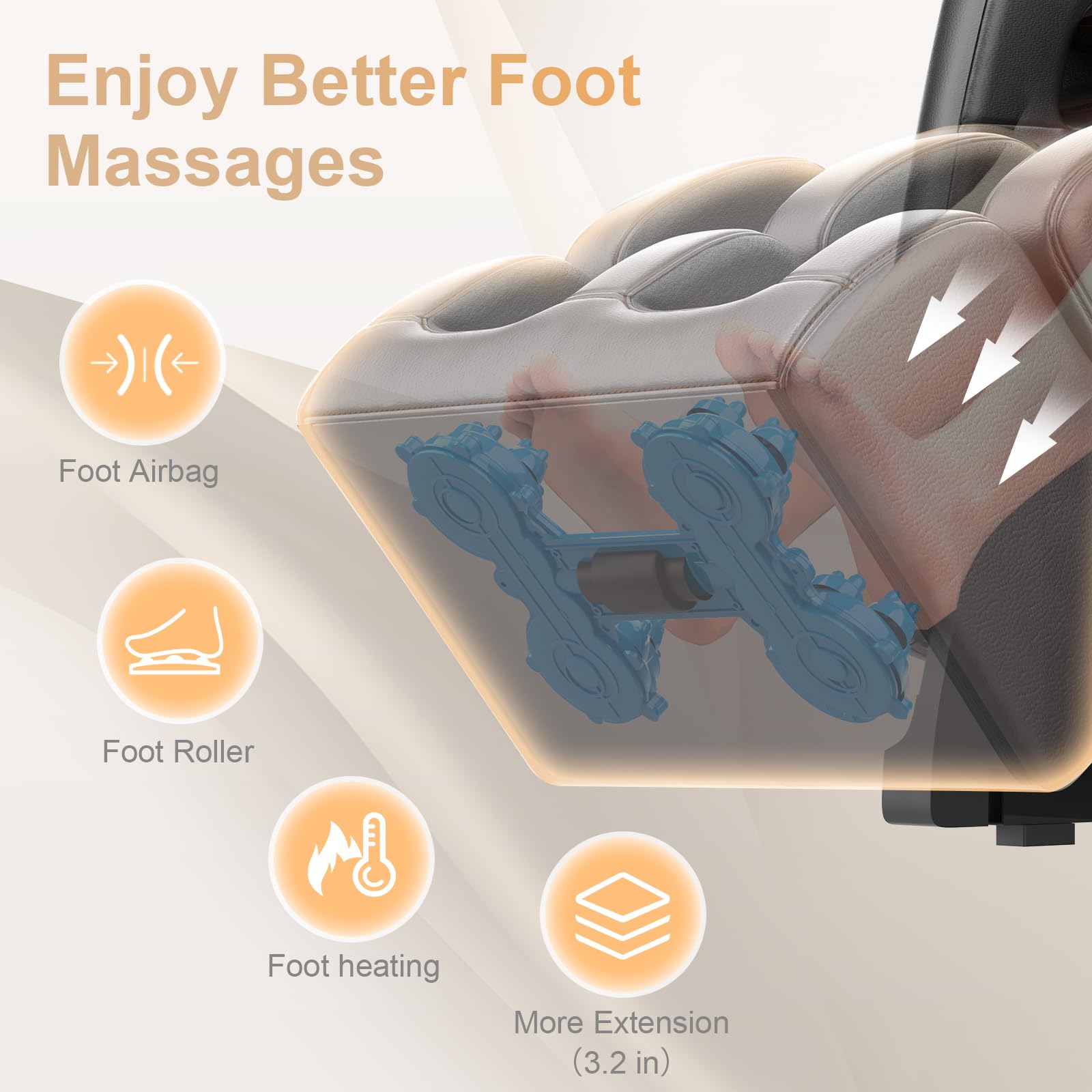FURNIMAT 2026 Massage Chair Full Body, Zero Gravity Massage Chair with 10 Fix Rollers, Airbags, Heating, Foot Massage, Auto Modes, Bluetooth Speaker, Smart Screen Controller (Advanced Version)
