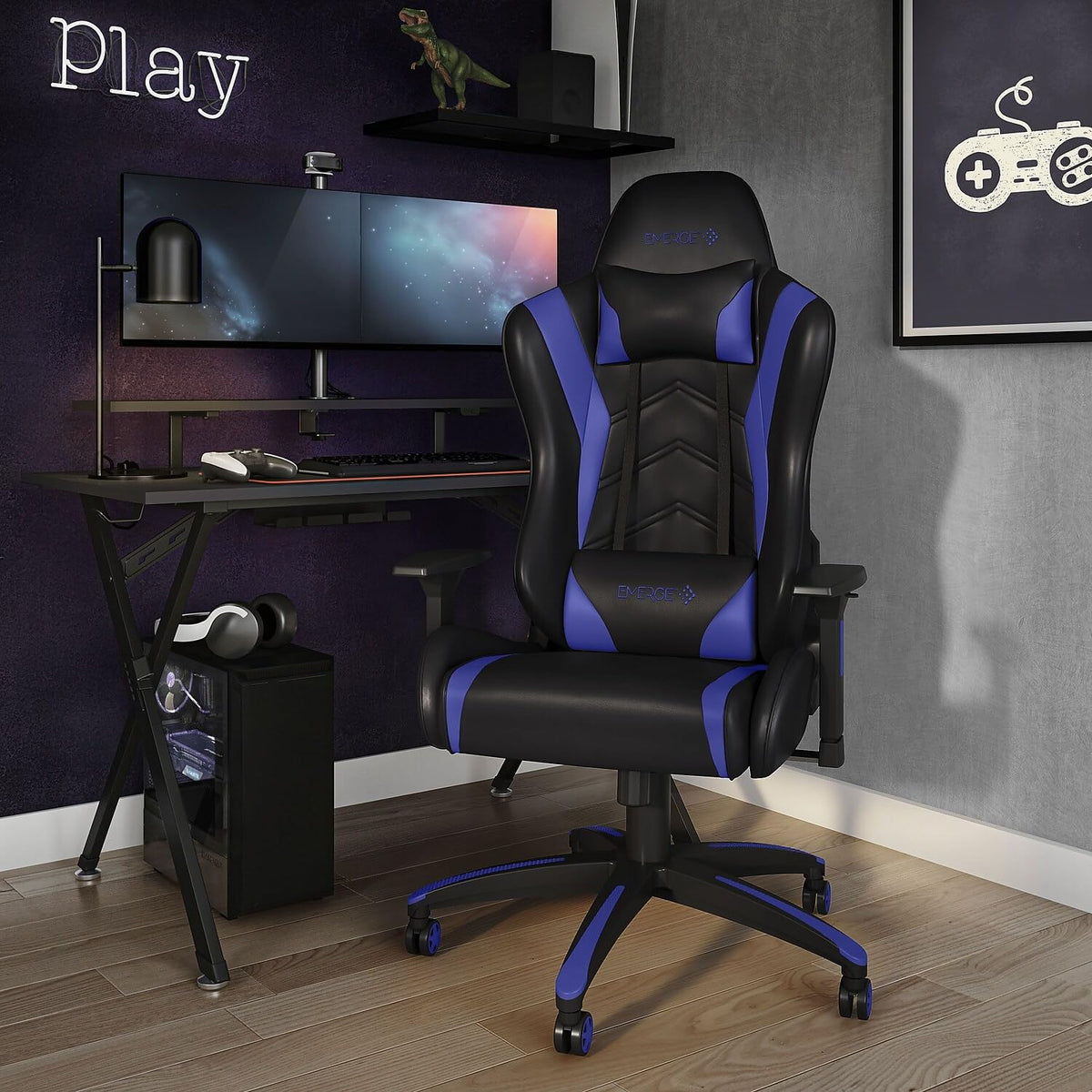 Blue Reclining Gaming Chair