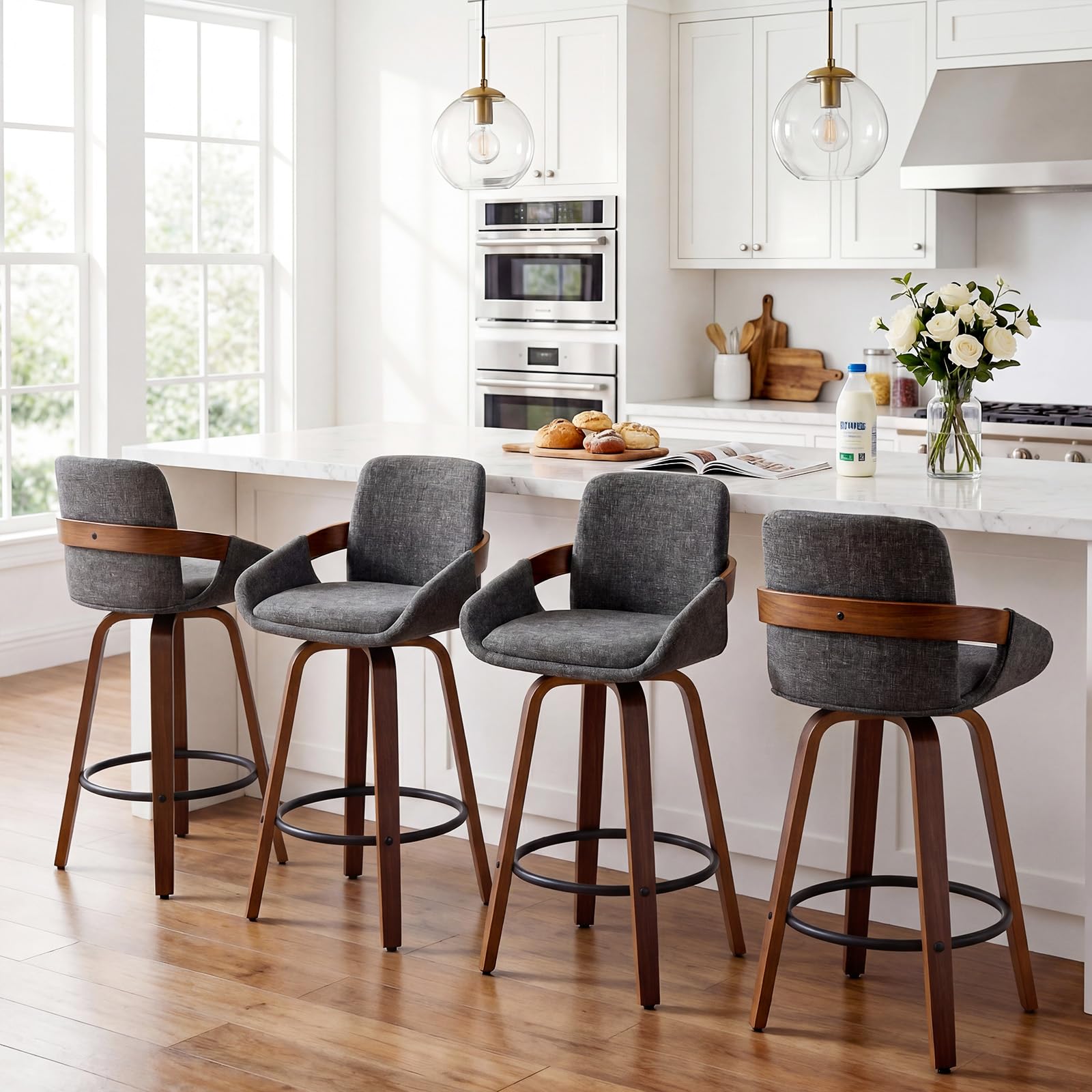 Counter Height Swivel Bar Stools Set of 2