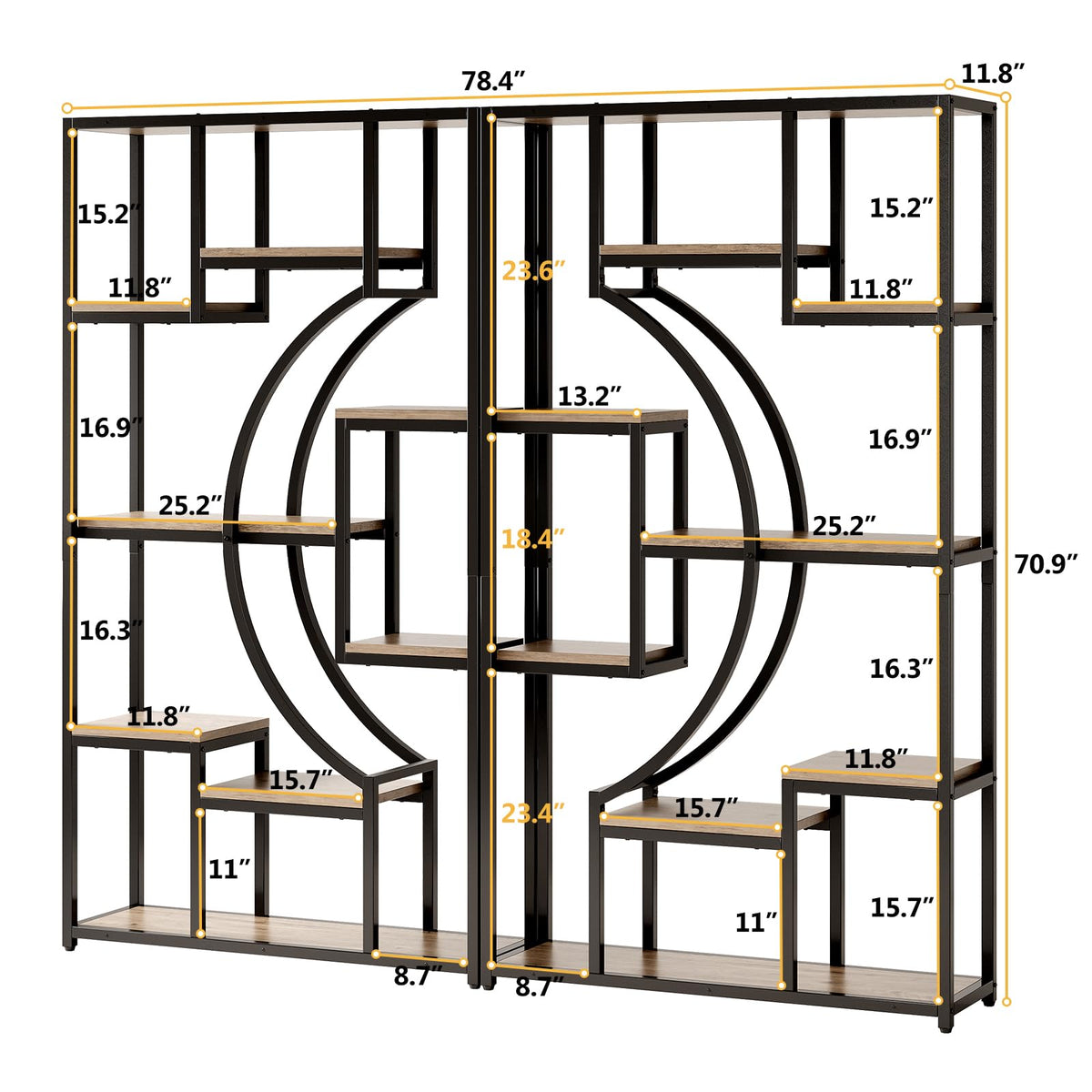 Geometric Bookshelf Set of 2