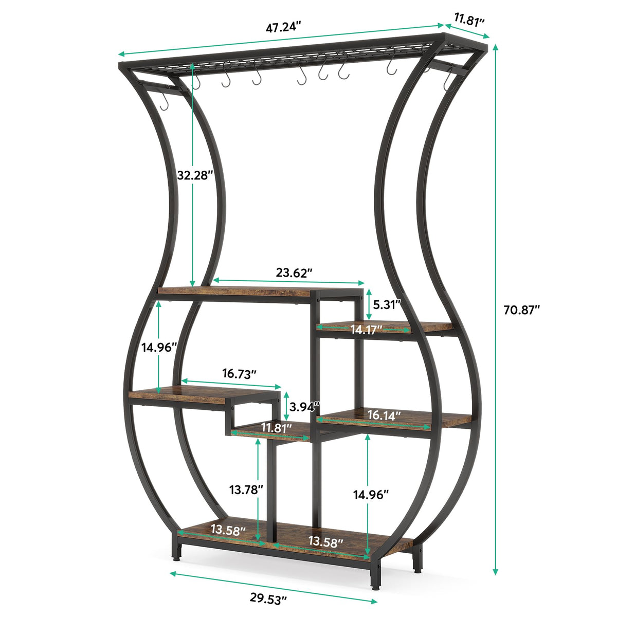 6-Tier Vase-Shaped Plant Stand