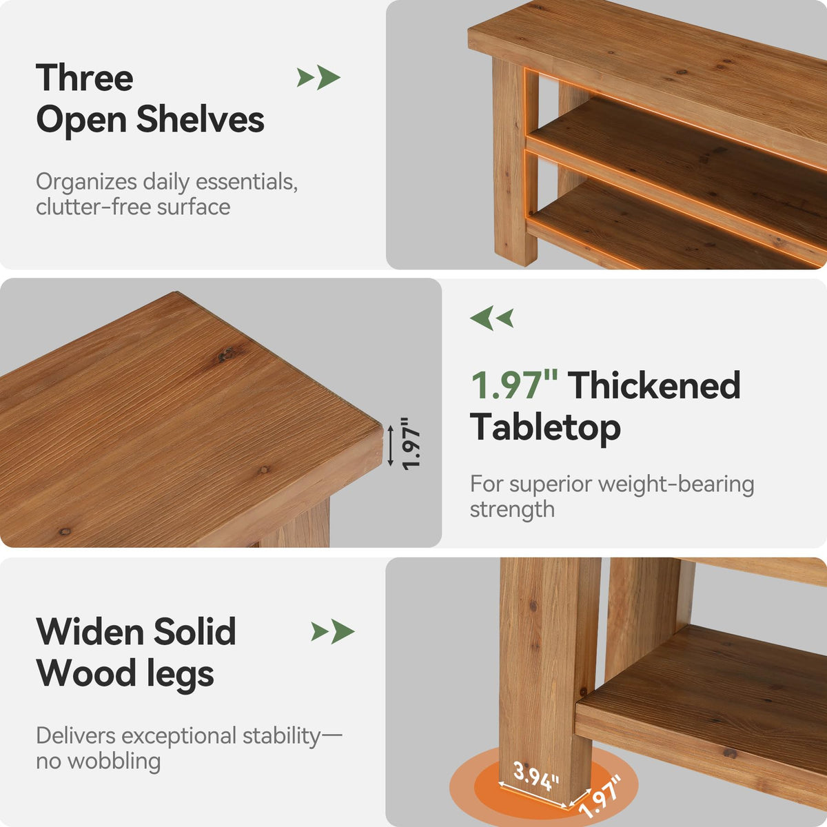 Solid Fir Wood TV Stand