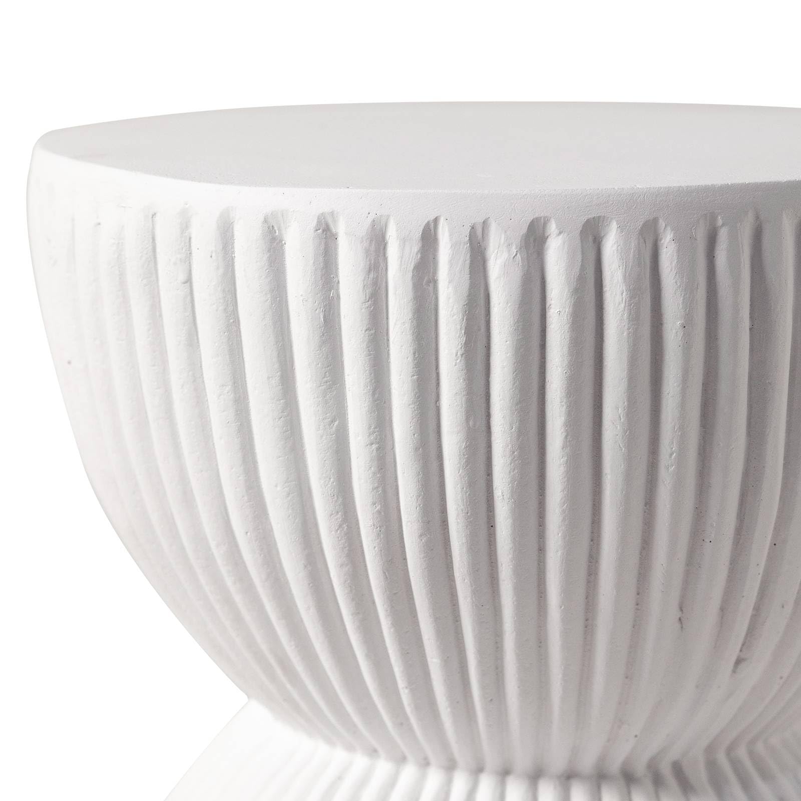 15" Round Hourglass Fiberstone Side Table