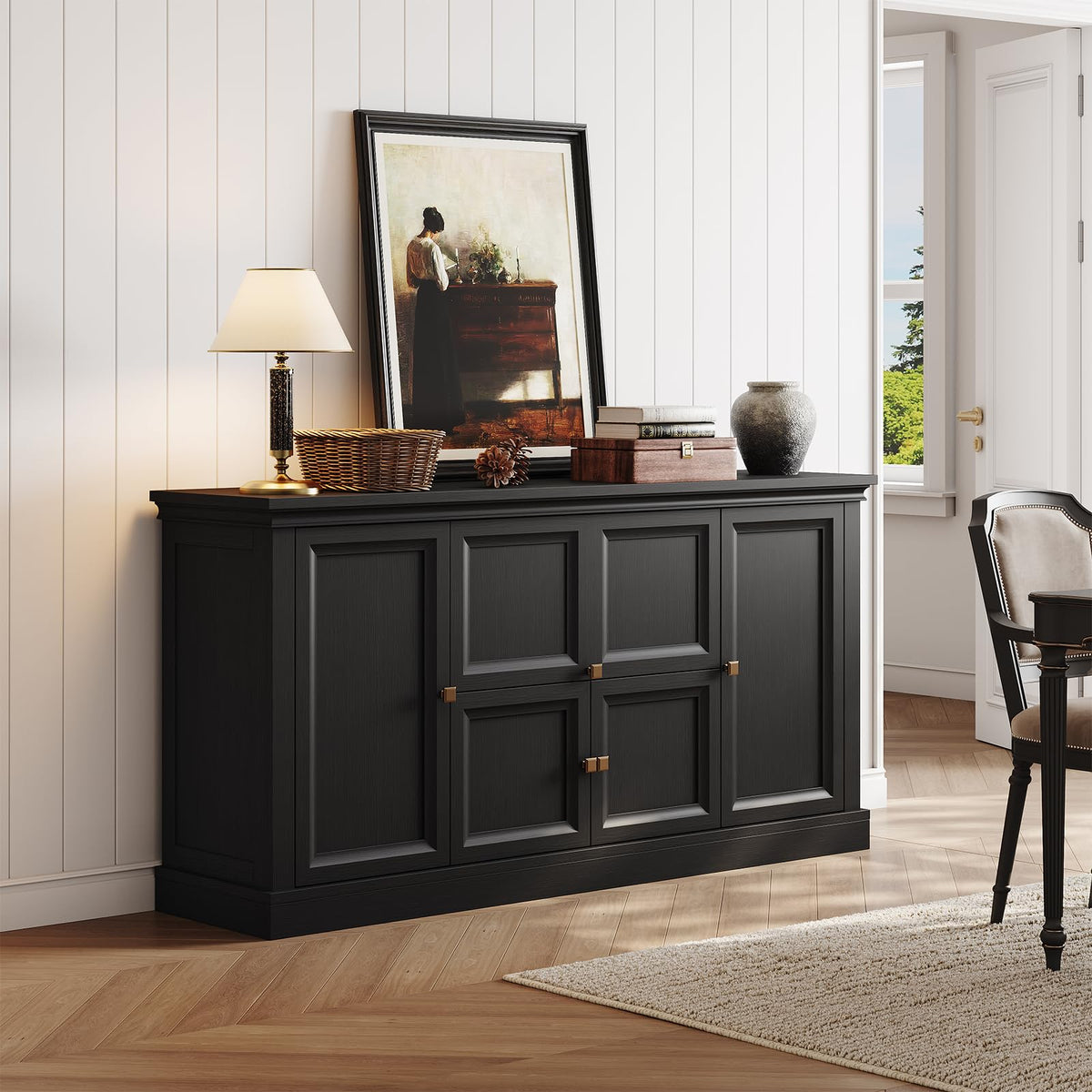 Black Farmhouse Sideboard