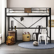 Twin Loft Bed with Ladder & Guardrail