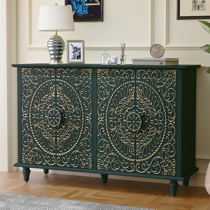 Decorative Accent Sideboard Buffet Cabinet with 4 Doors