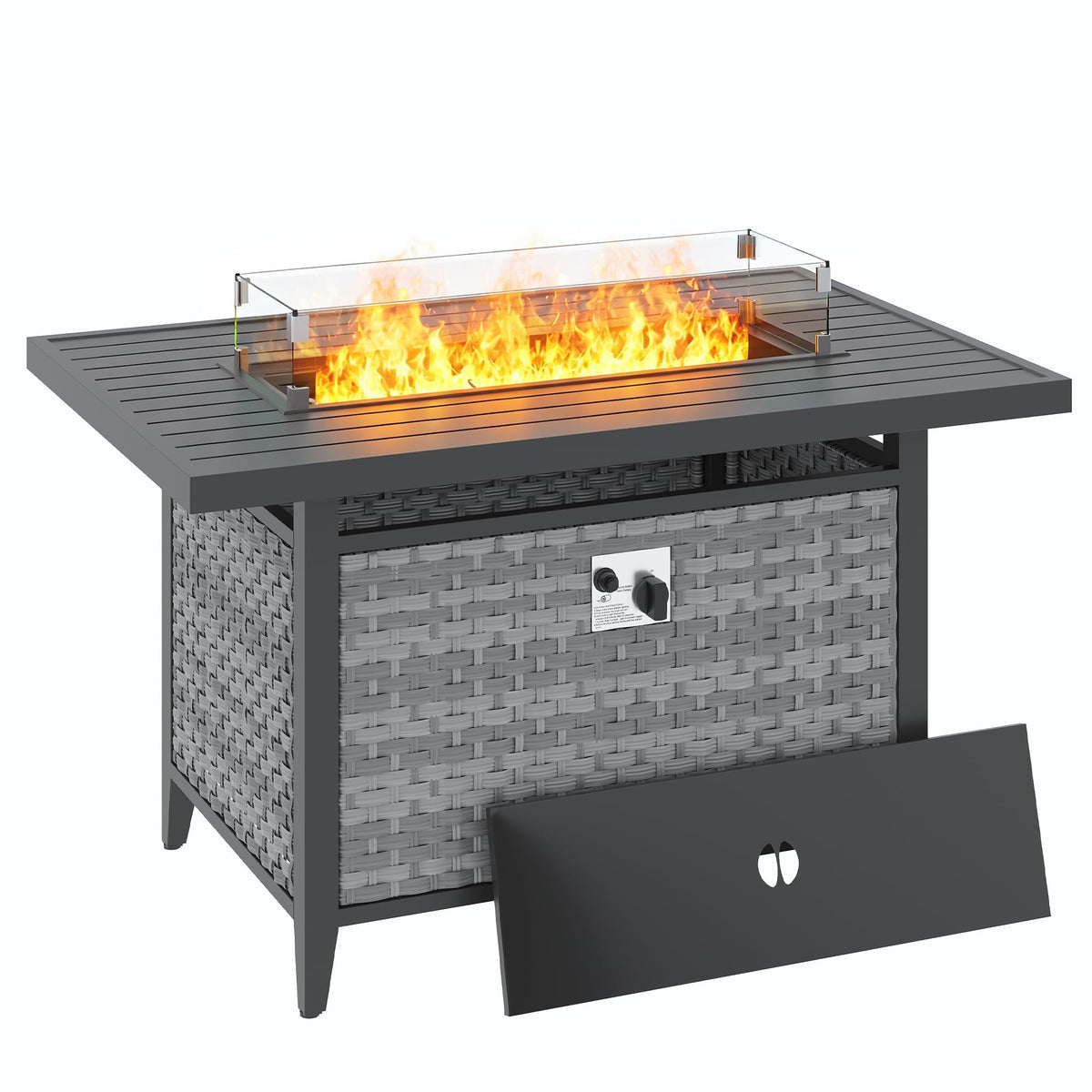 Rattan Propane Fire Pit Table