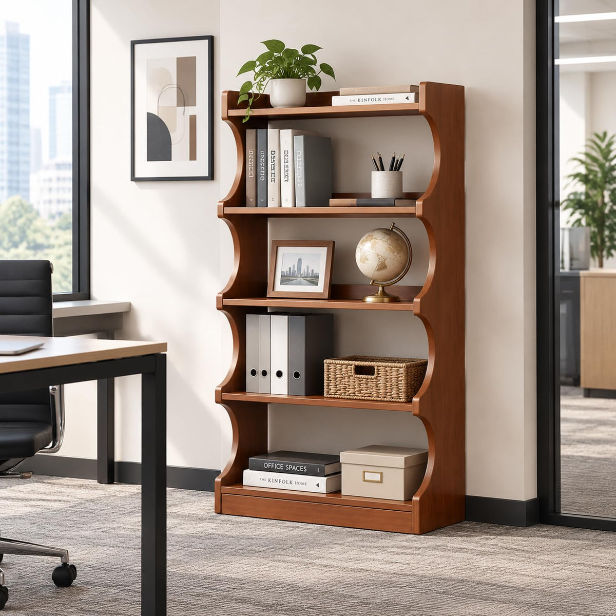 Arched Walnut Bookshelf