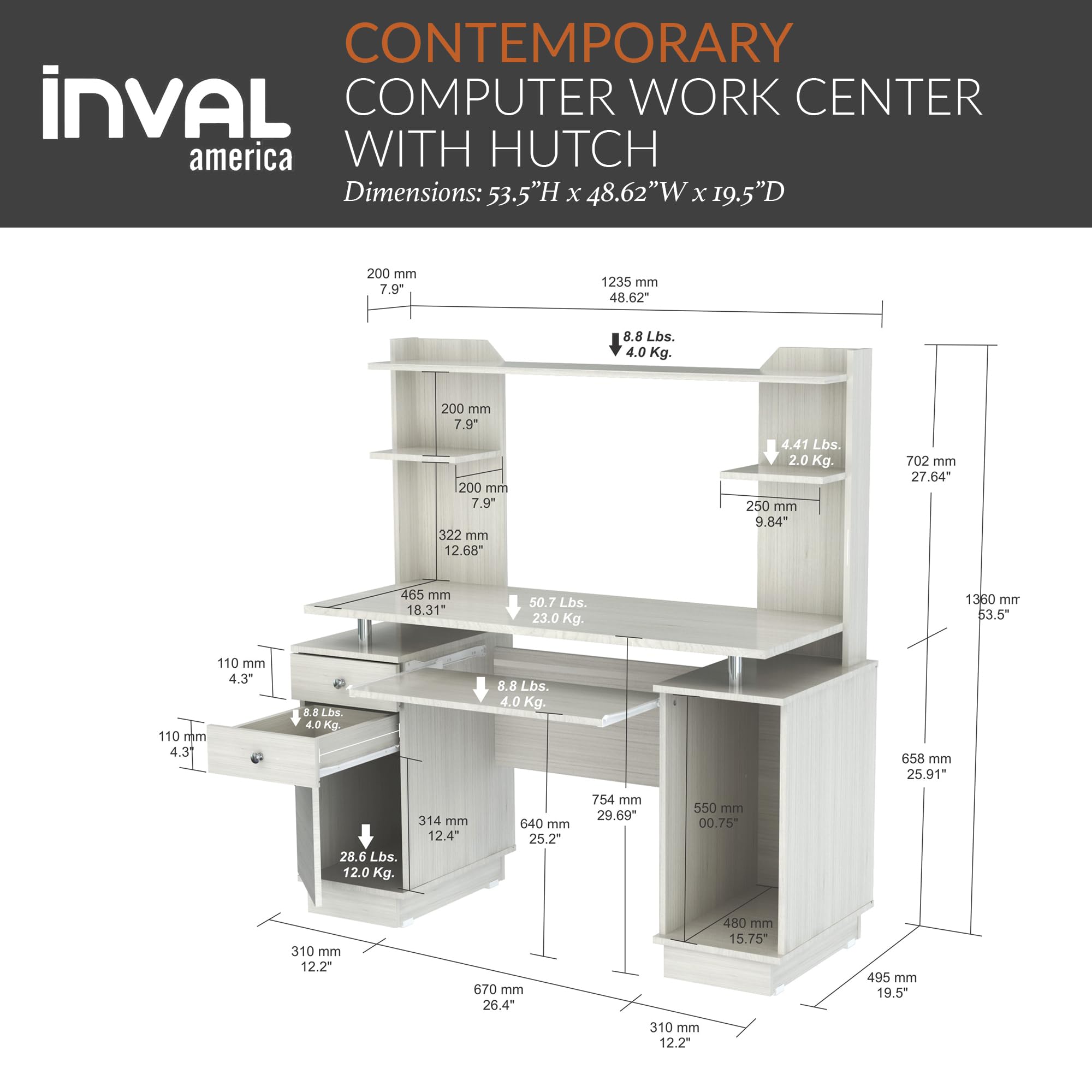 Computer Desk with Hutch & Storage