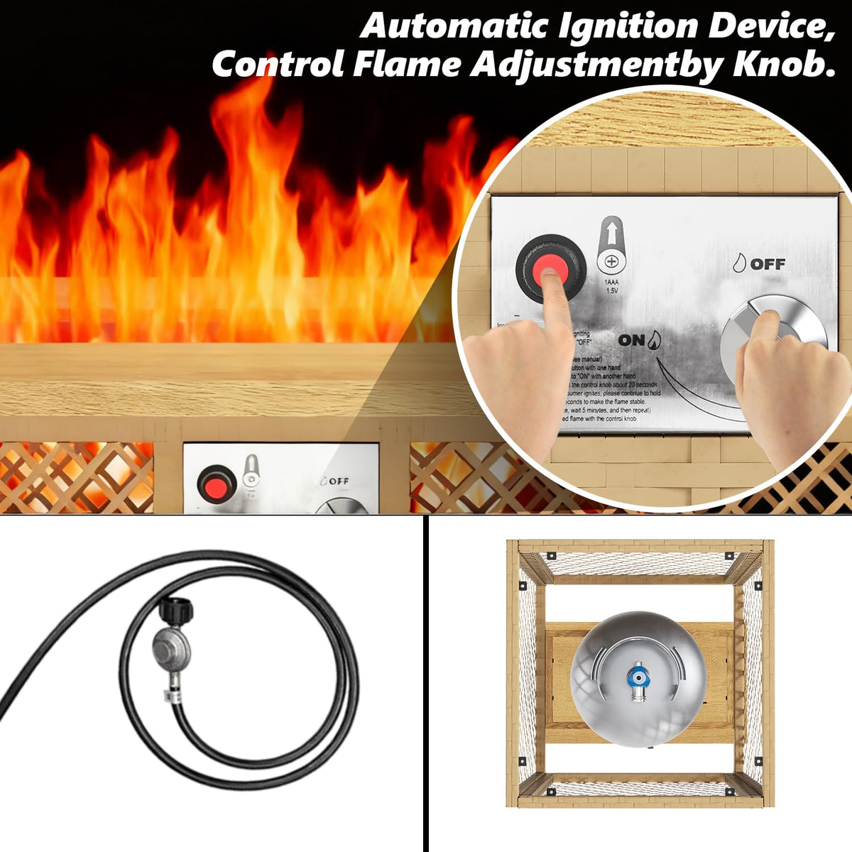 Rattan Fire Pit Table