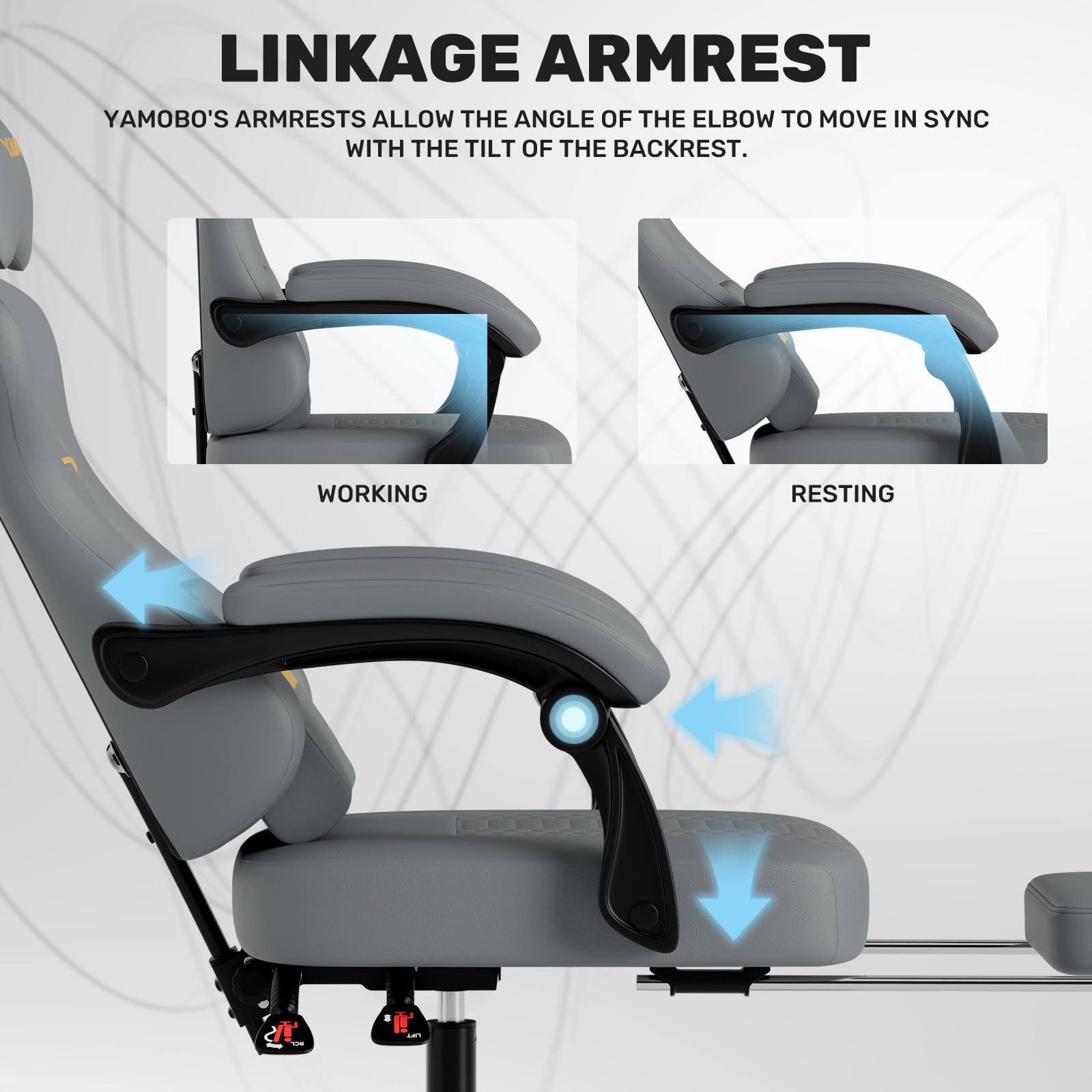Ergonomic Gaming Chair with Footrest & Lumbar Support