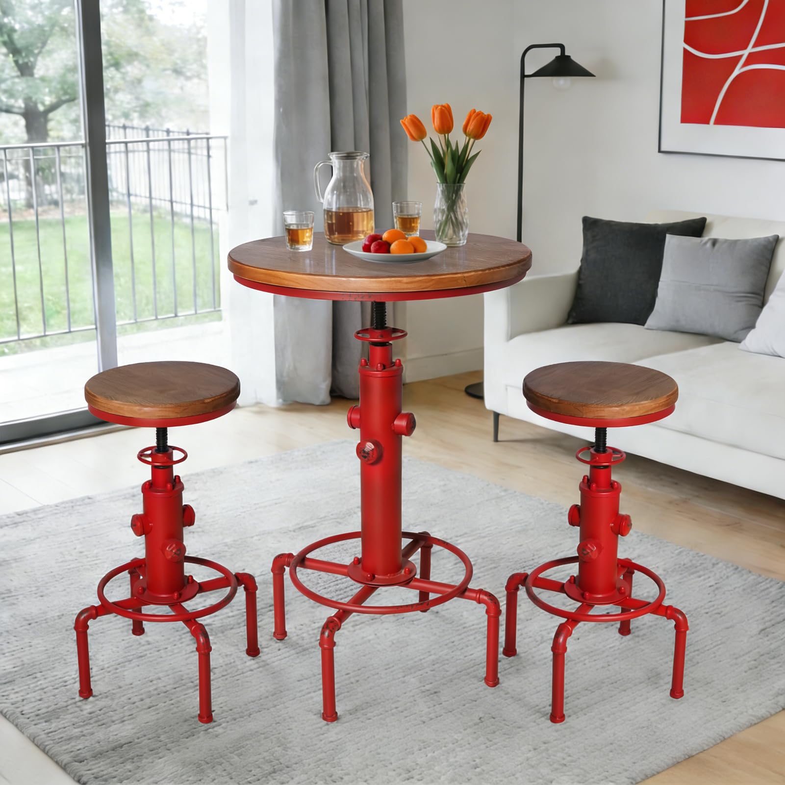 Adjustable Industrial Bar Table