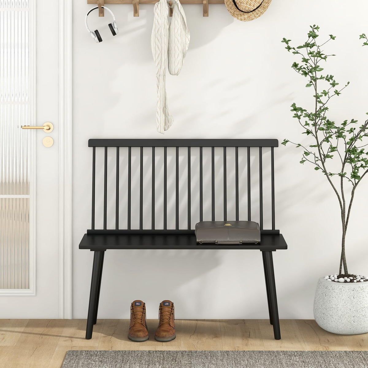 Black Windsor Dining Bench