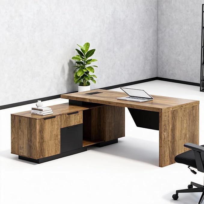 Adjustable L-Shaped Executive Desk