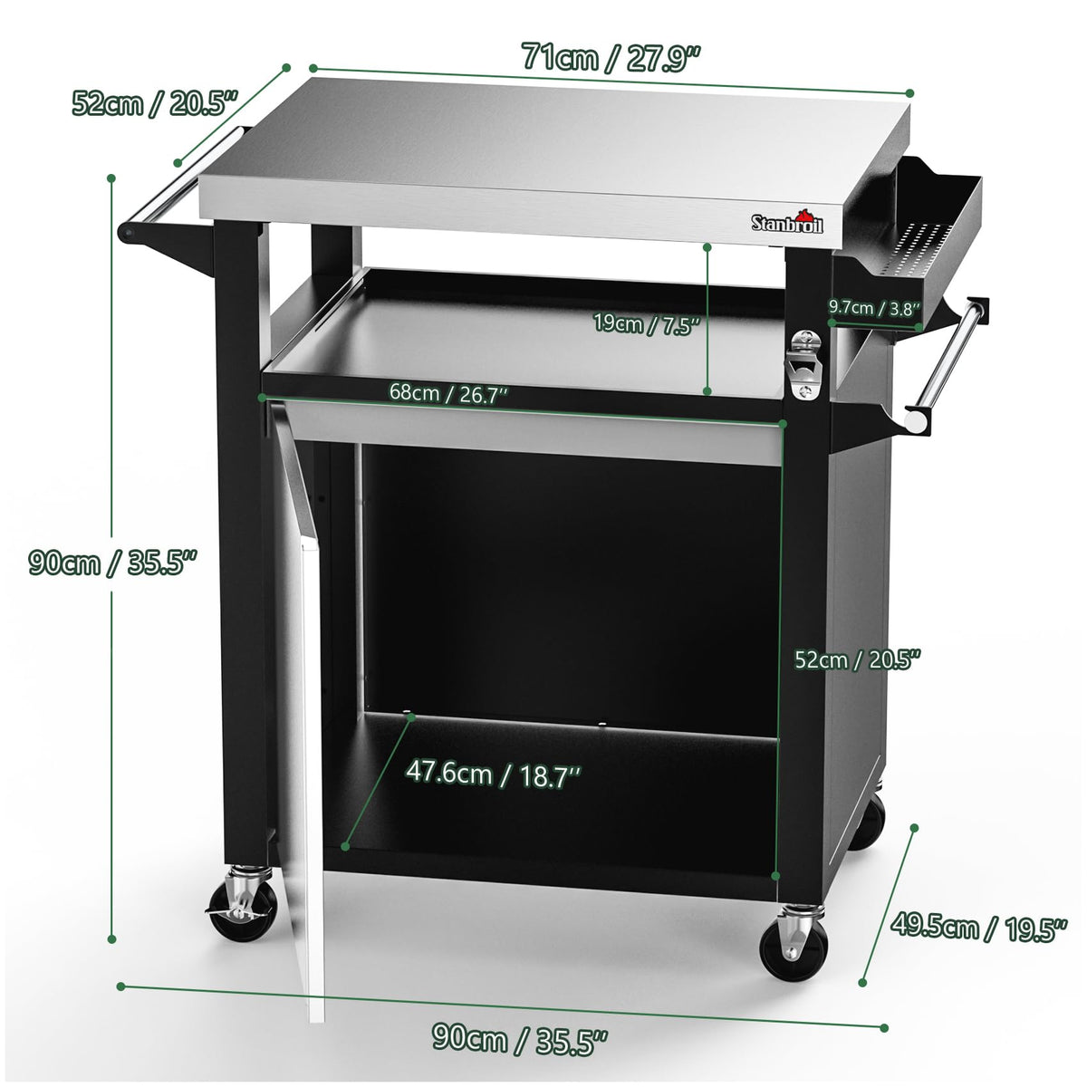 Rolling Grill Prep Cart