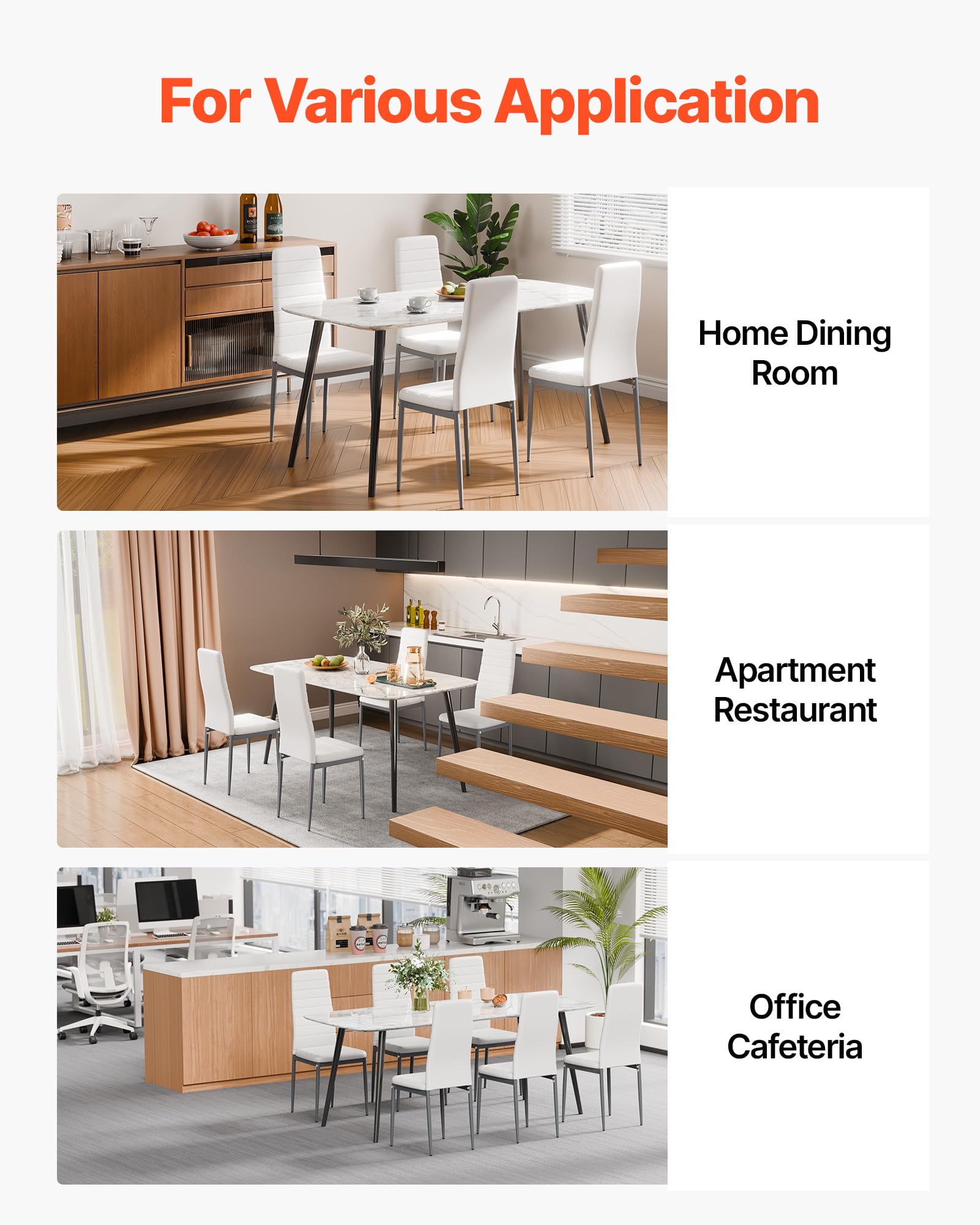 Modern Upholstered Dining Chairs with Metal Legs