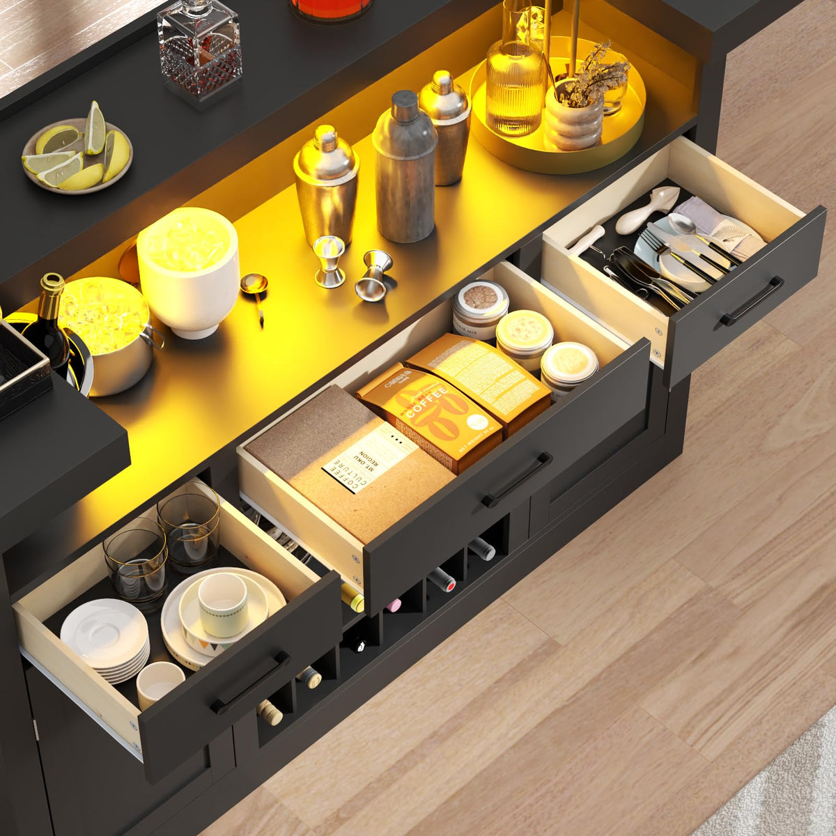 LED Wine Bar Cabinet