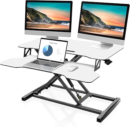 Height Adjustable Standing Desk Converter – Dual Monitor