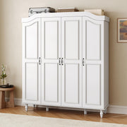 White Arched 4-Door Wardrobe