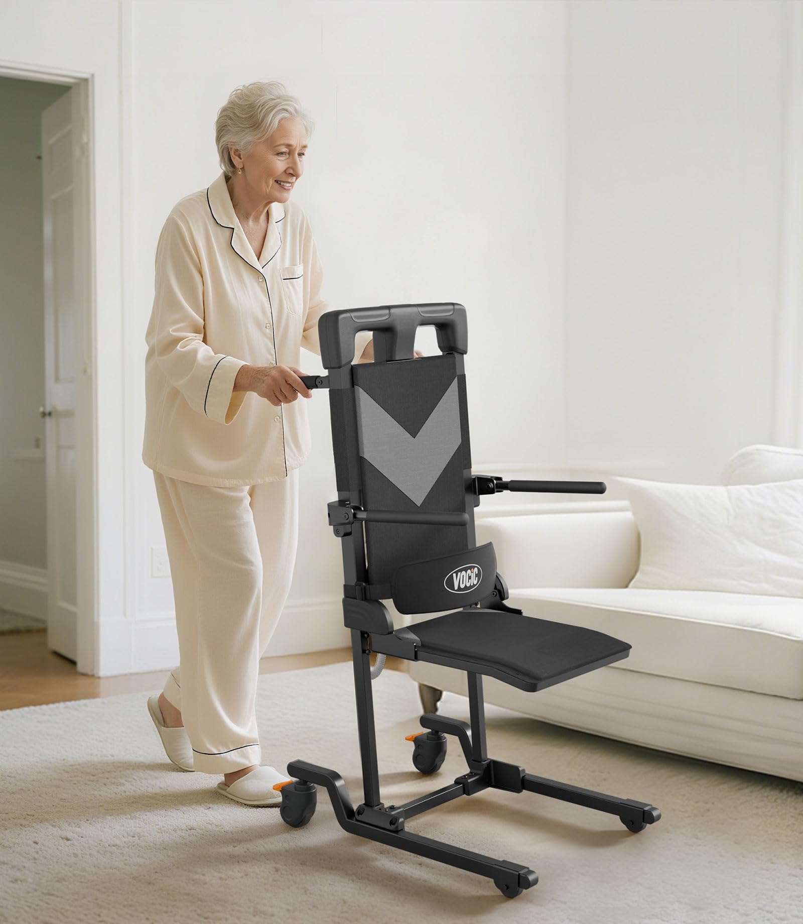 Rolling Transfer Chair Lift with 4 Wheels for Seniors