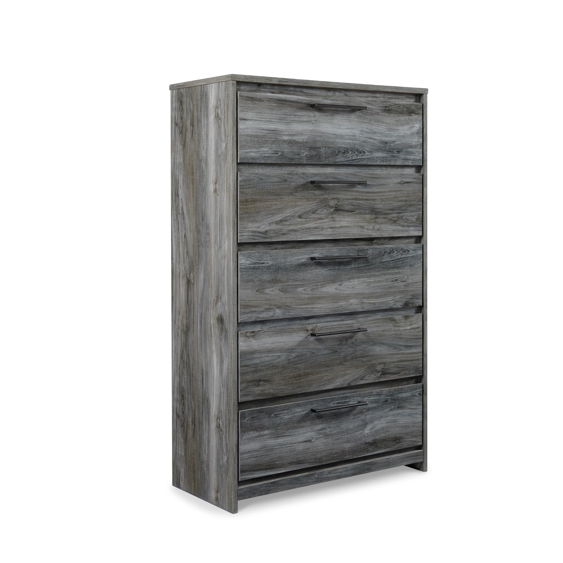 Signature Design by Ashley Baystorm Rustic 5 Drawer Chest of Drawers, Gray