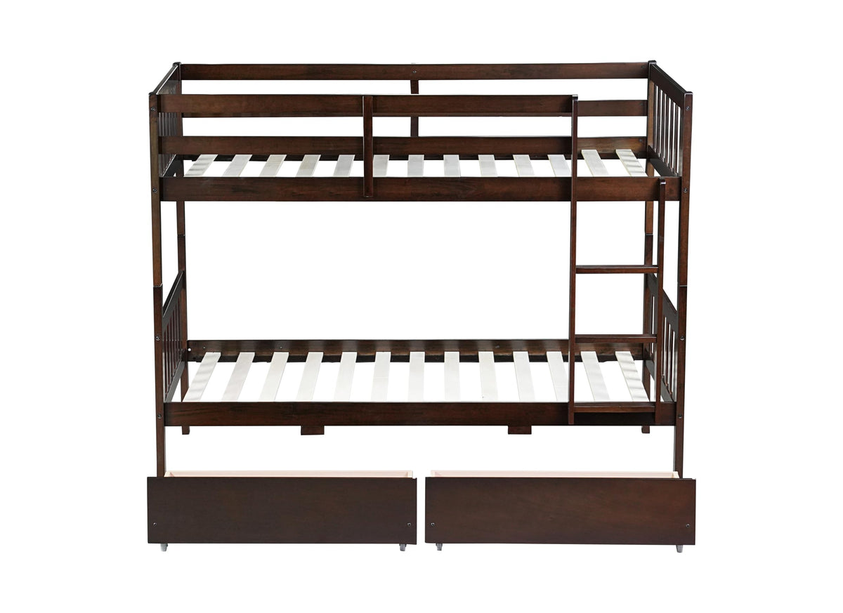 Twin Bunk Bed with Storage Drawers