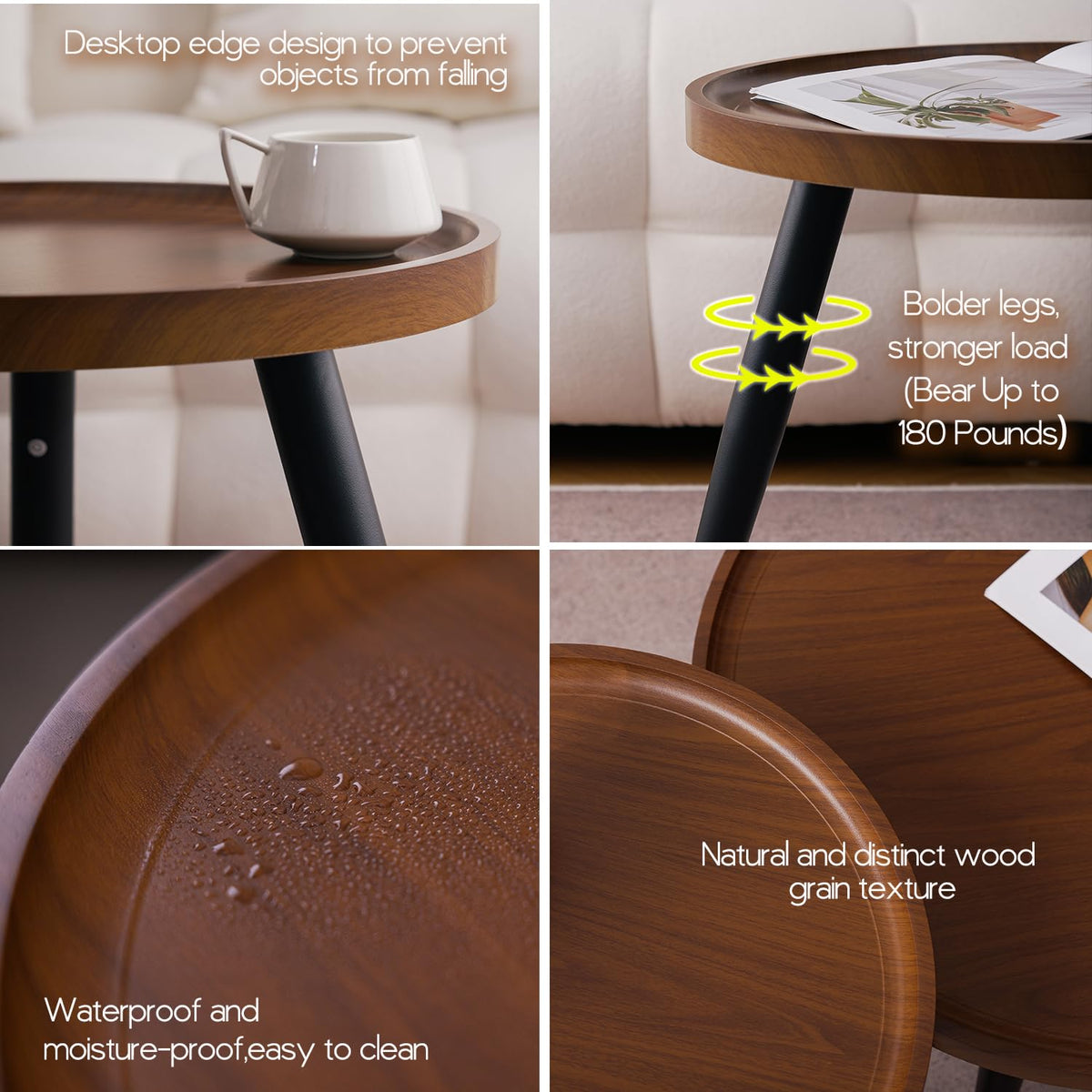Walnut Round Nesting Coffee Tables