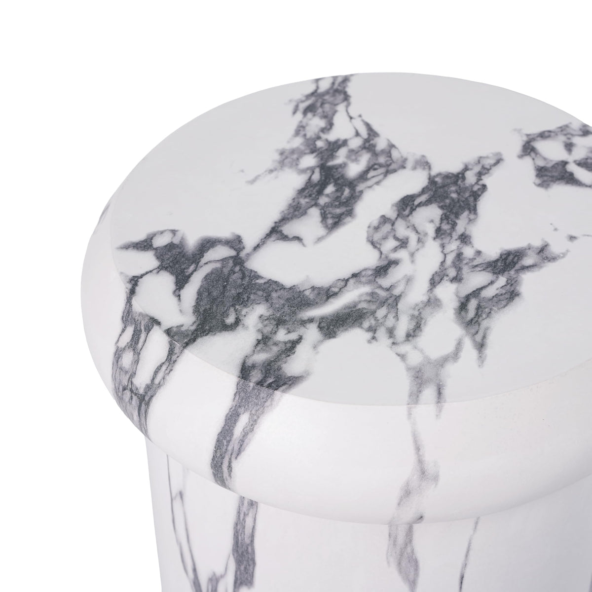 Round Faux Marble Side Table