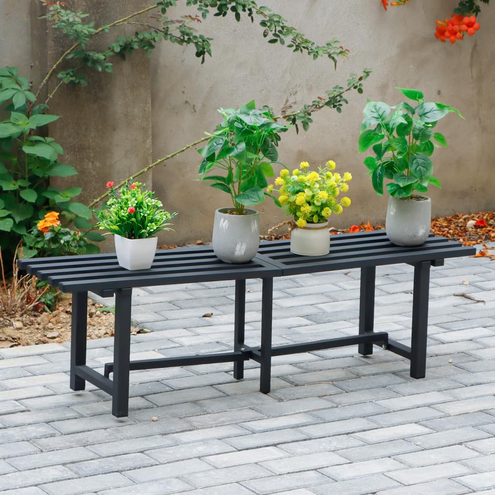 DHYGOTFUR Aluminum Plant Stand Outdoor, Rustproof Waterproof Heavy Duty