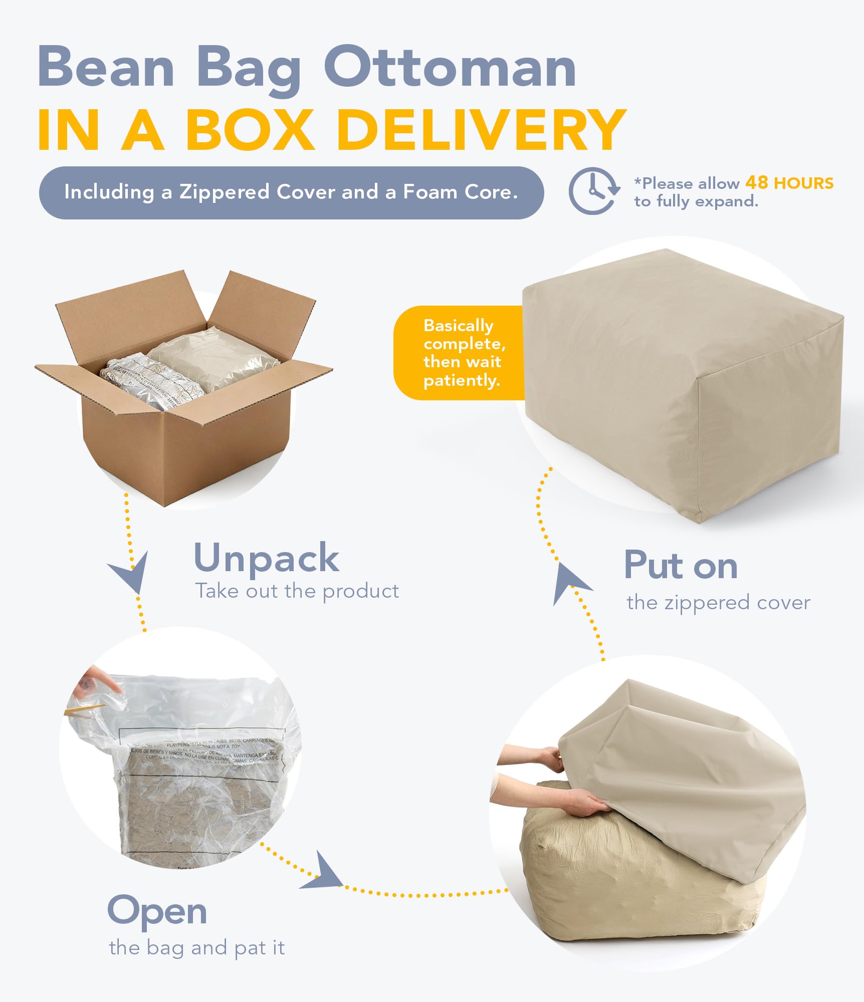 Outdoor Bean Bag Ottoman Foot Rest